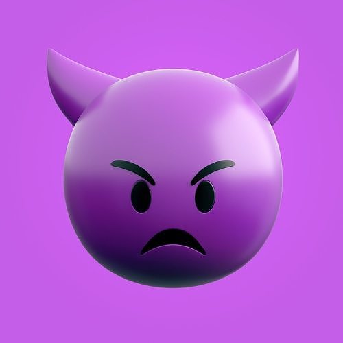Emoji Angry Devil Low-poly 3D model
