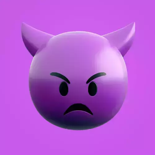 Emoji Angry Devil Low-poly 3D model