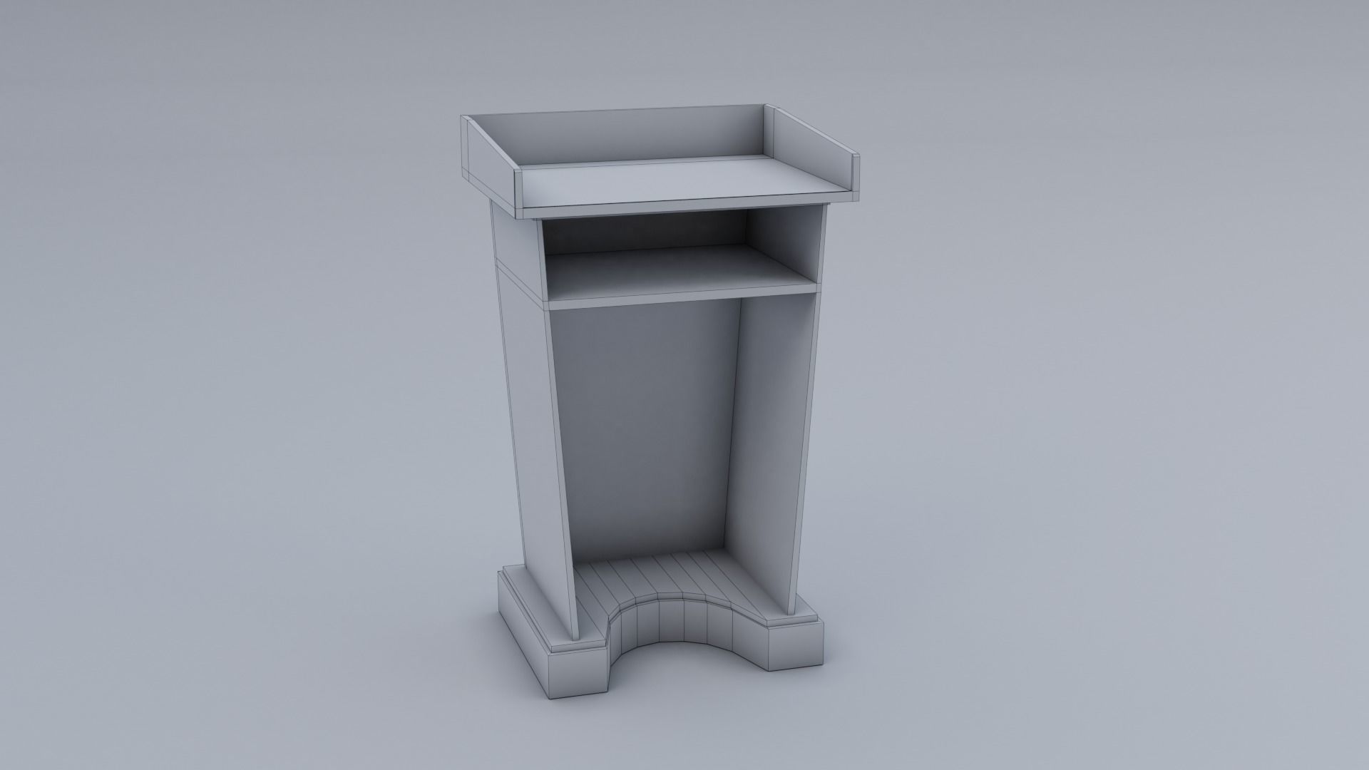 Wood Pulpit  Low-poly 3D model_17