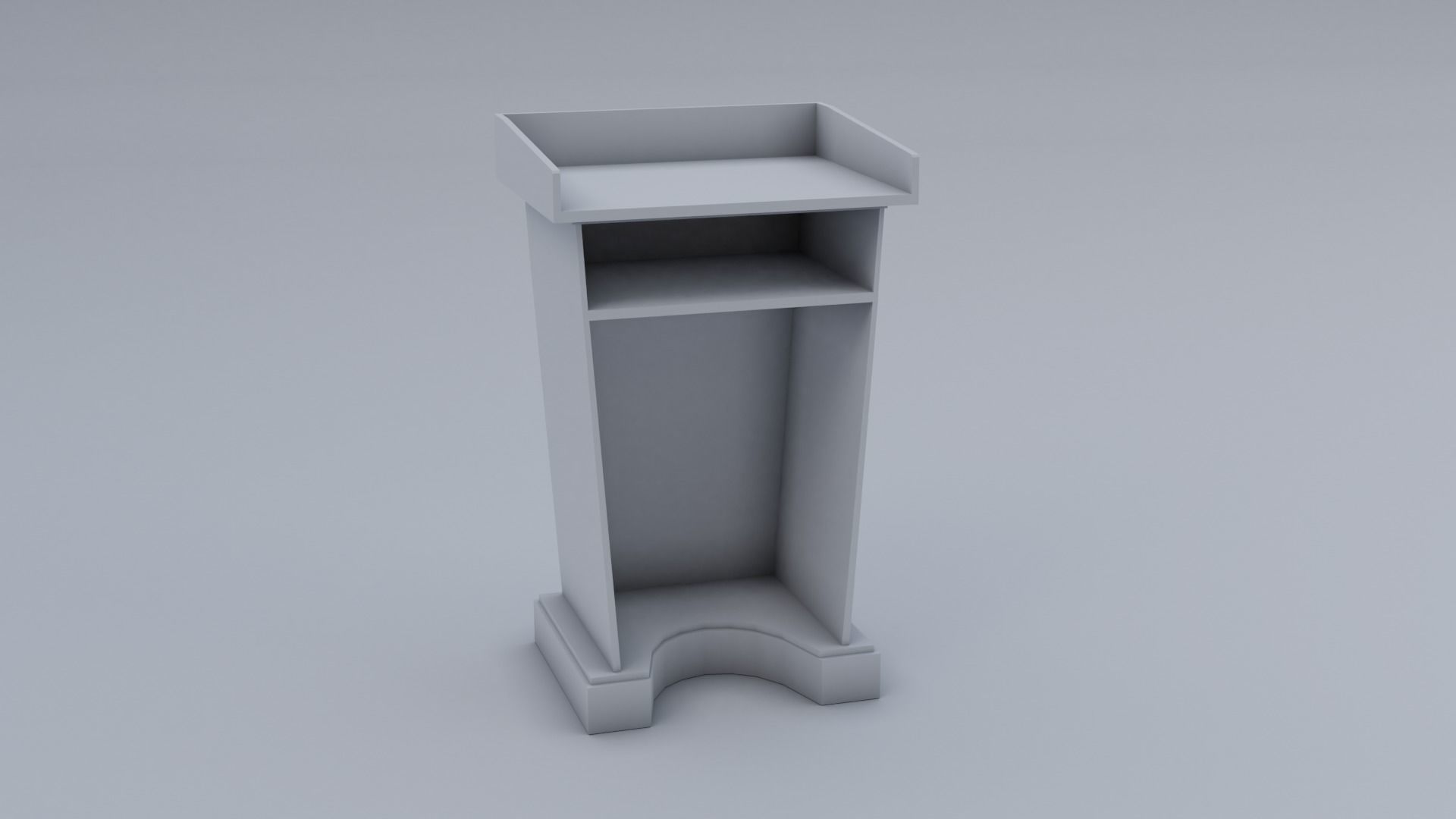Wood Pulpit  Low-poly 3D model_13