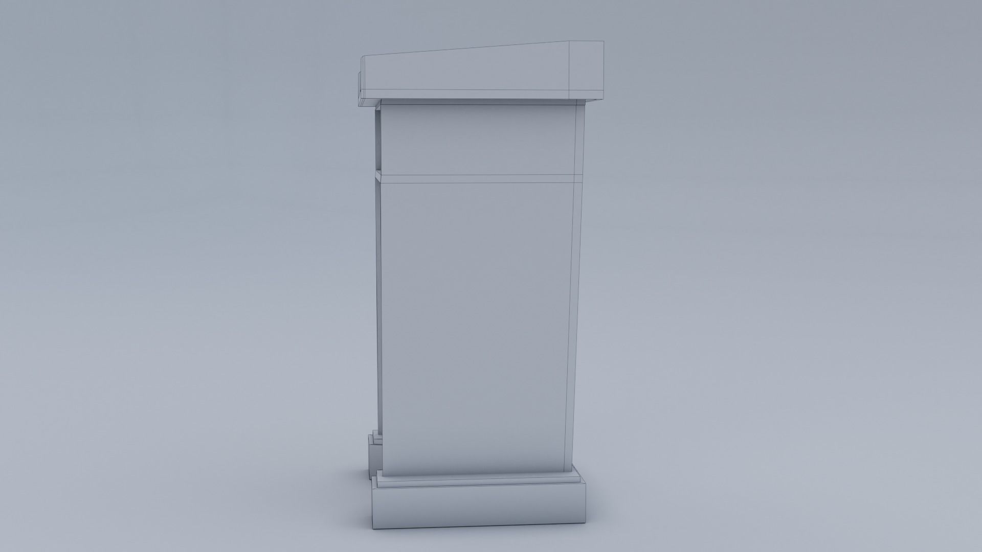 Wood Pulpit  Low-poly 3D model_16