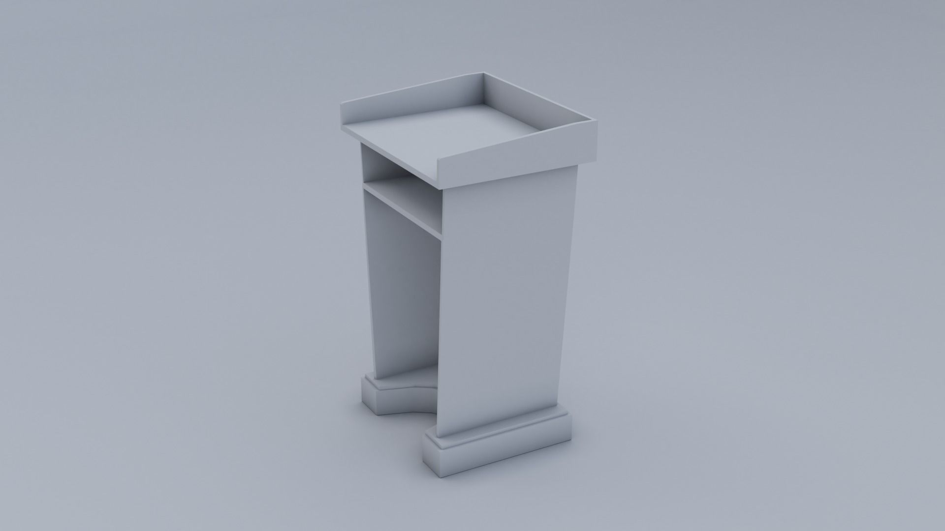 Wood Pulpit  Low-poly 3D model_12