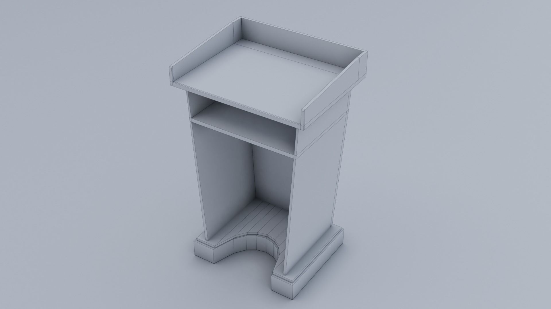 Wood Pulpit  Low-poly 3D model_14