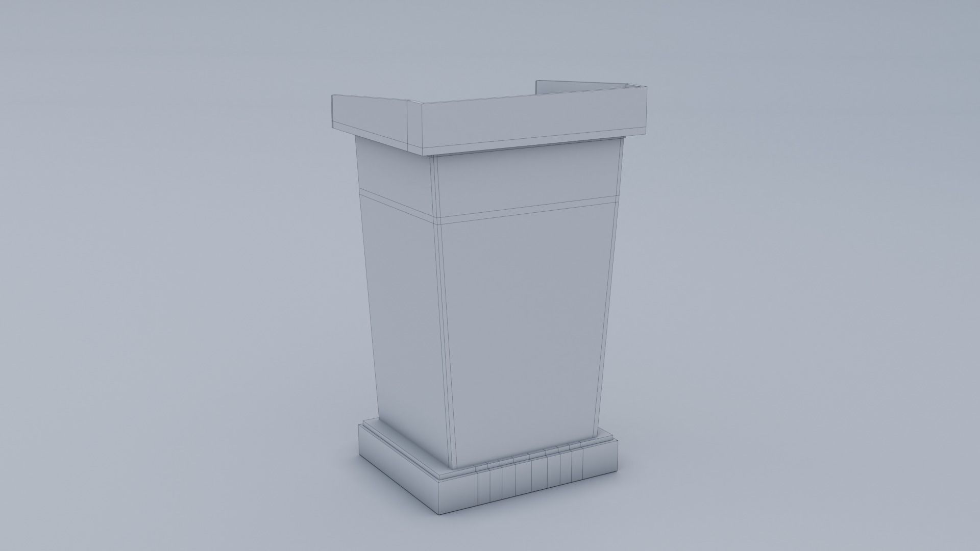Wood Pulpit  Low-poly 3D model_15