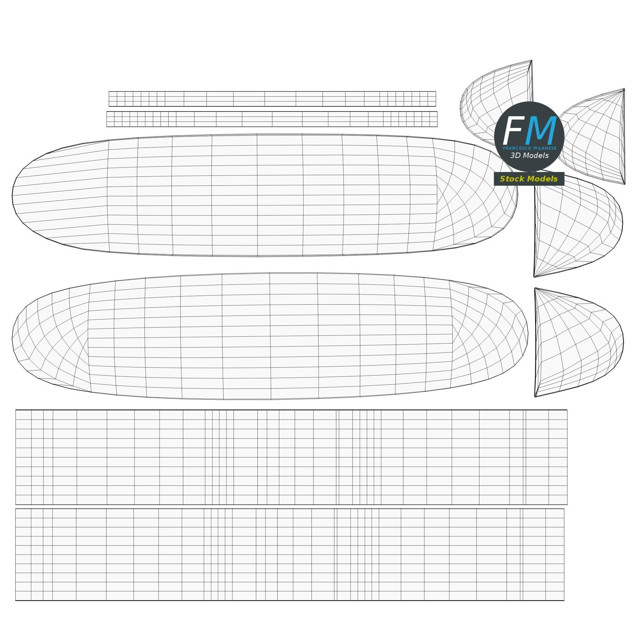 Oval bench 3D model_11