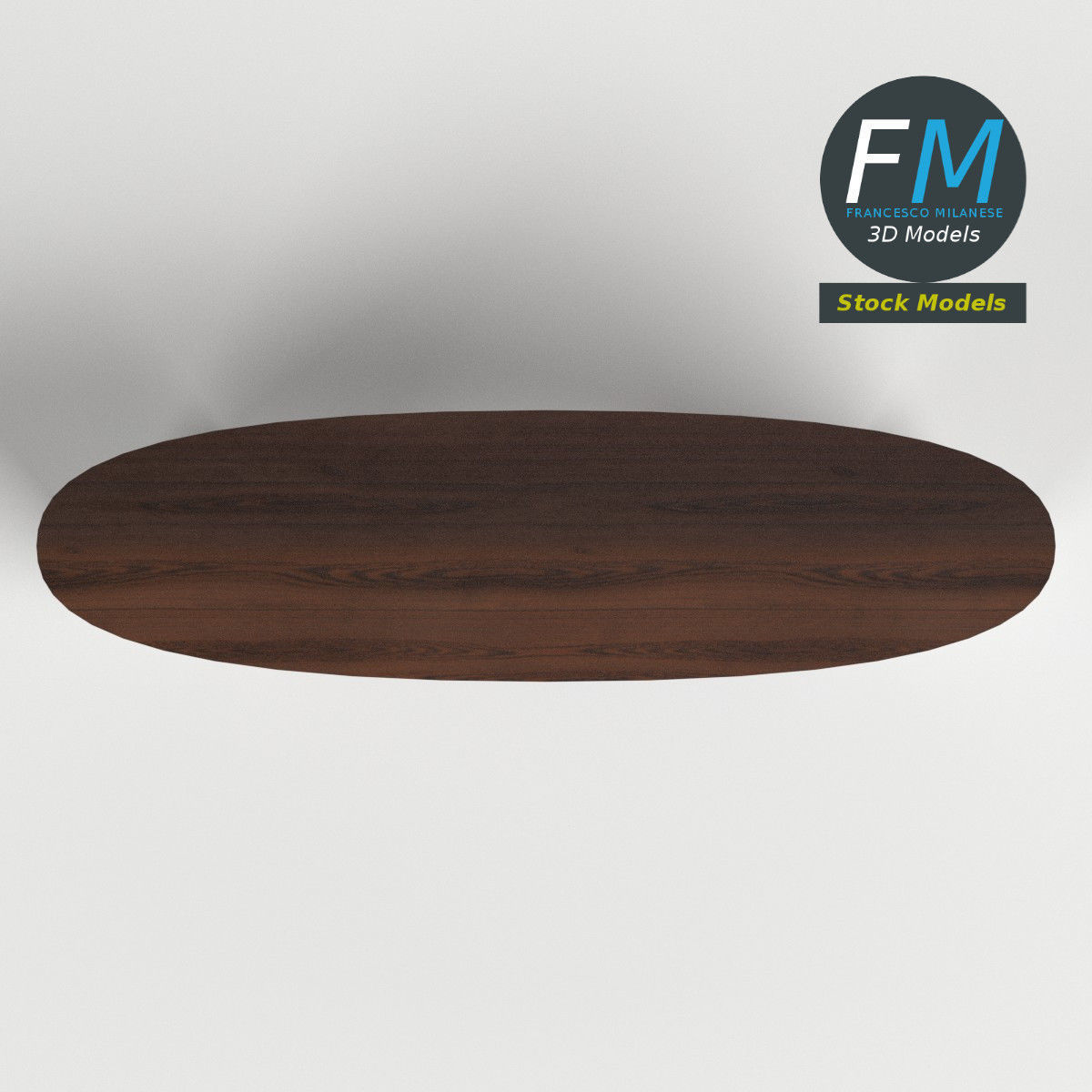 Oval bench 3D model_6