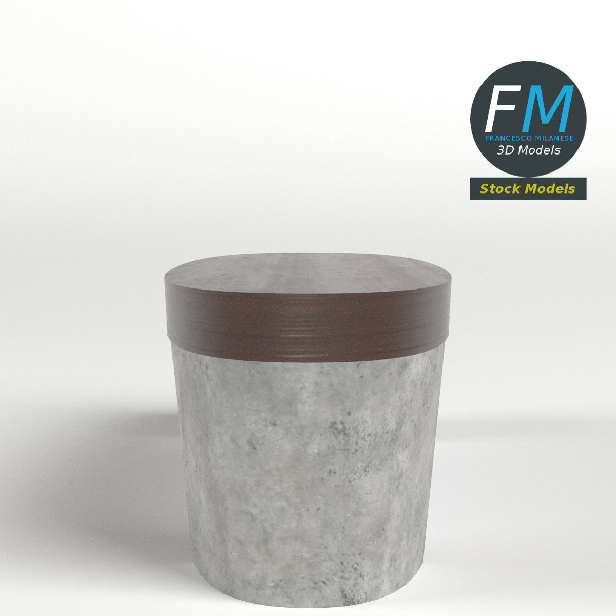 Oval bench 3D model_4