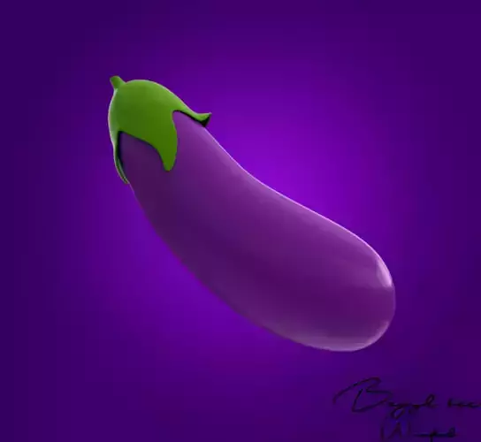 Eggplant Emoji  Low-poly 3D model