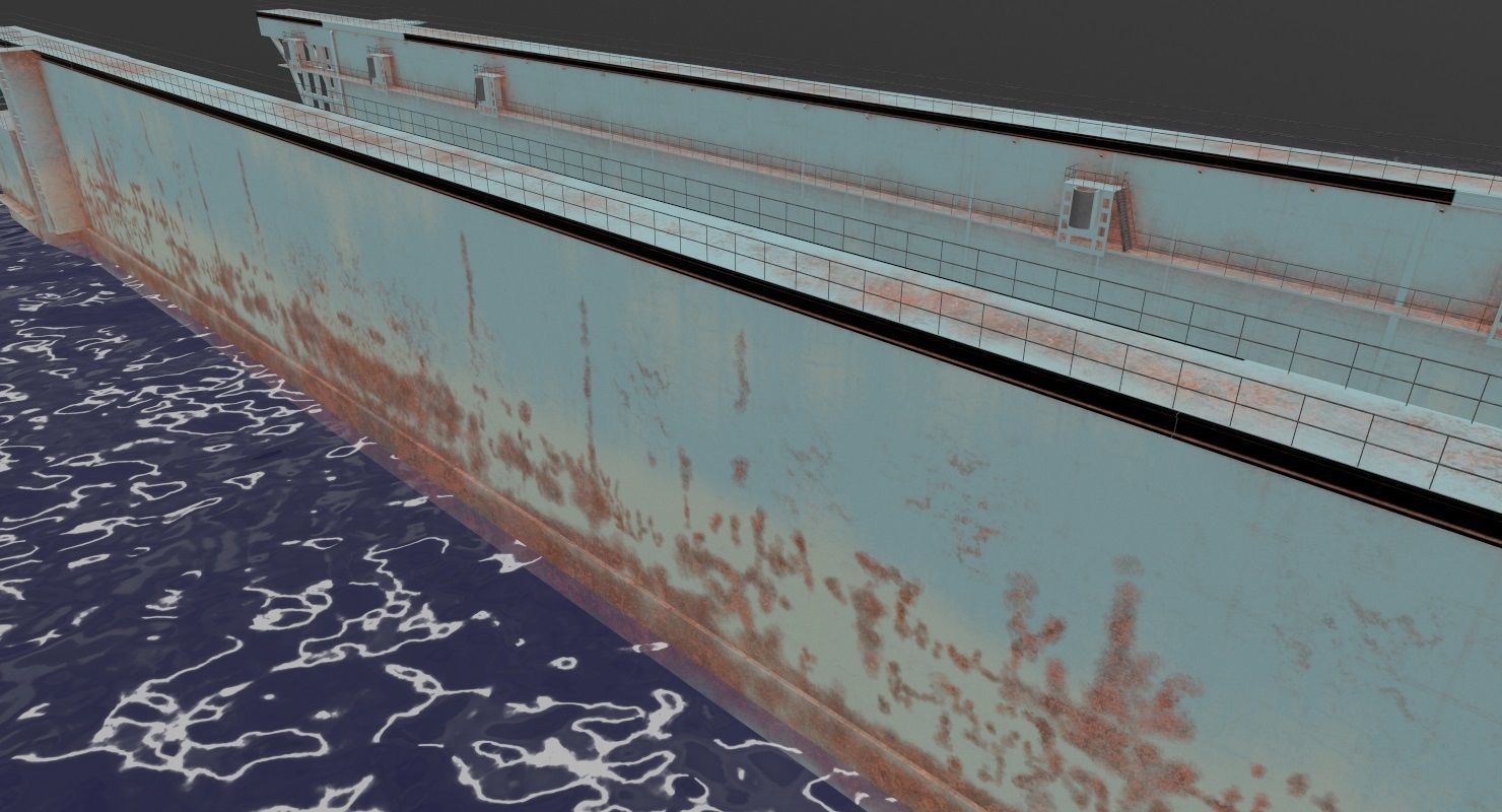 Floating Dock 1 Low-poly 3D model_8