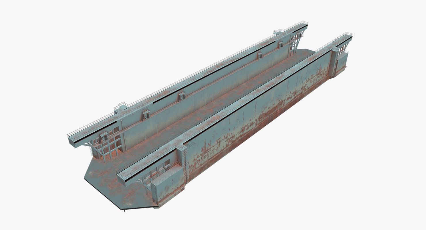 Floating Dock 1 Low-poly 3D model_1