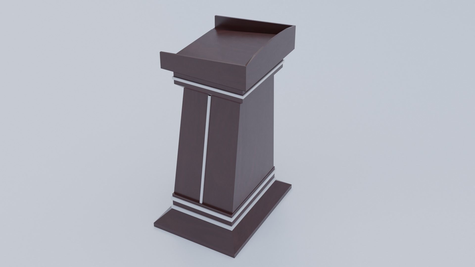 Lectern wooden podium Low-poly 3D model_21