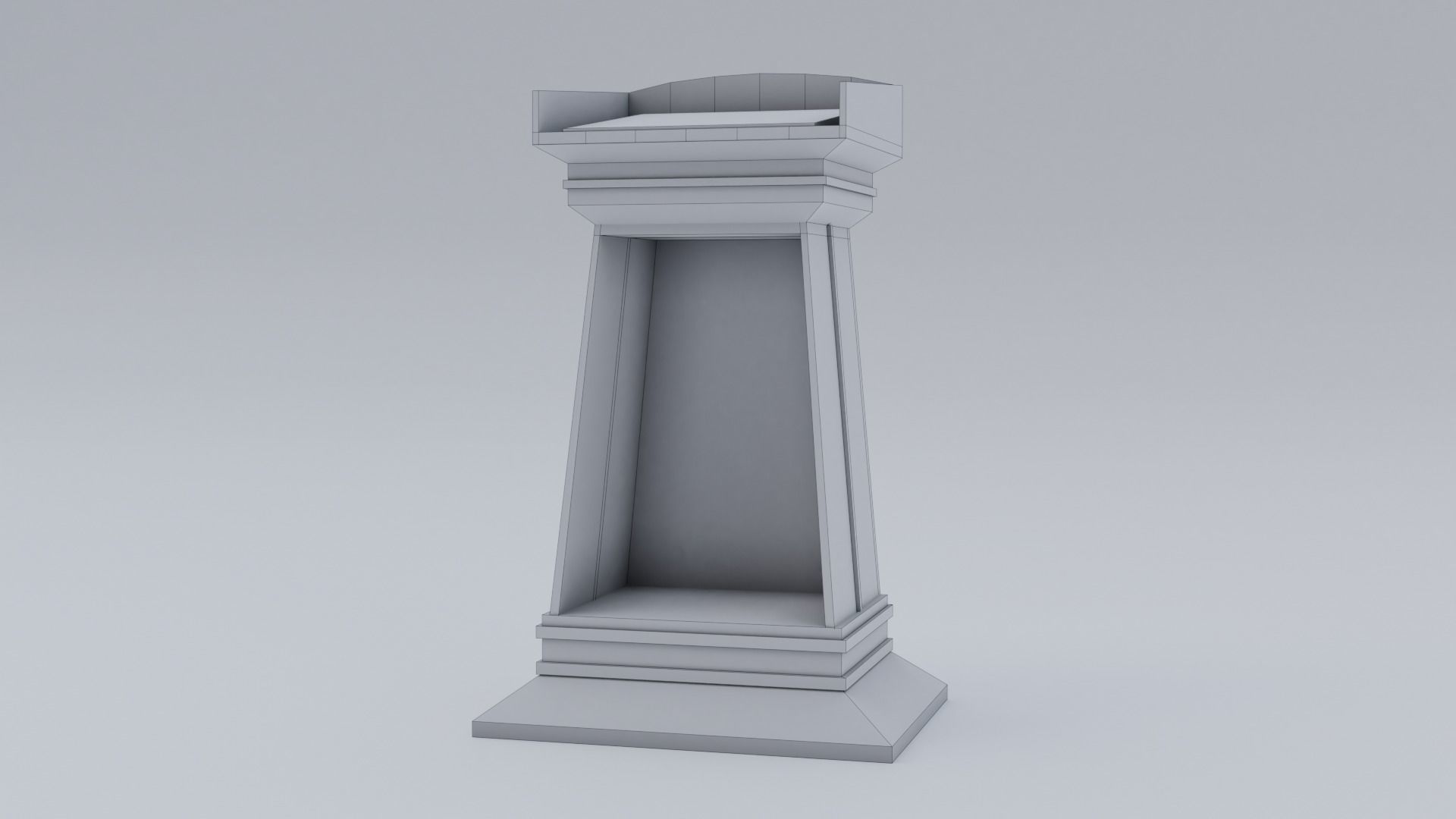 Lectern wooden podium Low-poly 3D model_12
