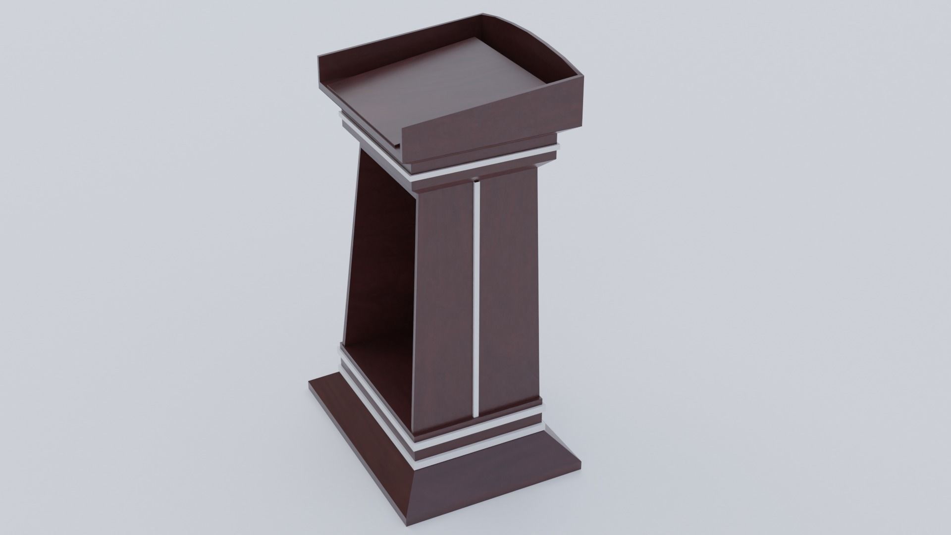 Lectern wooden podium Low-poly 3D model_2
