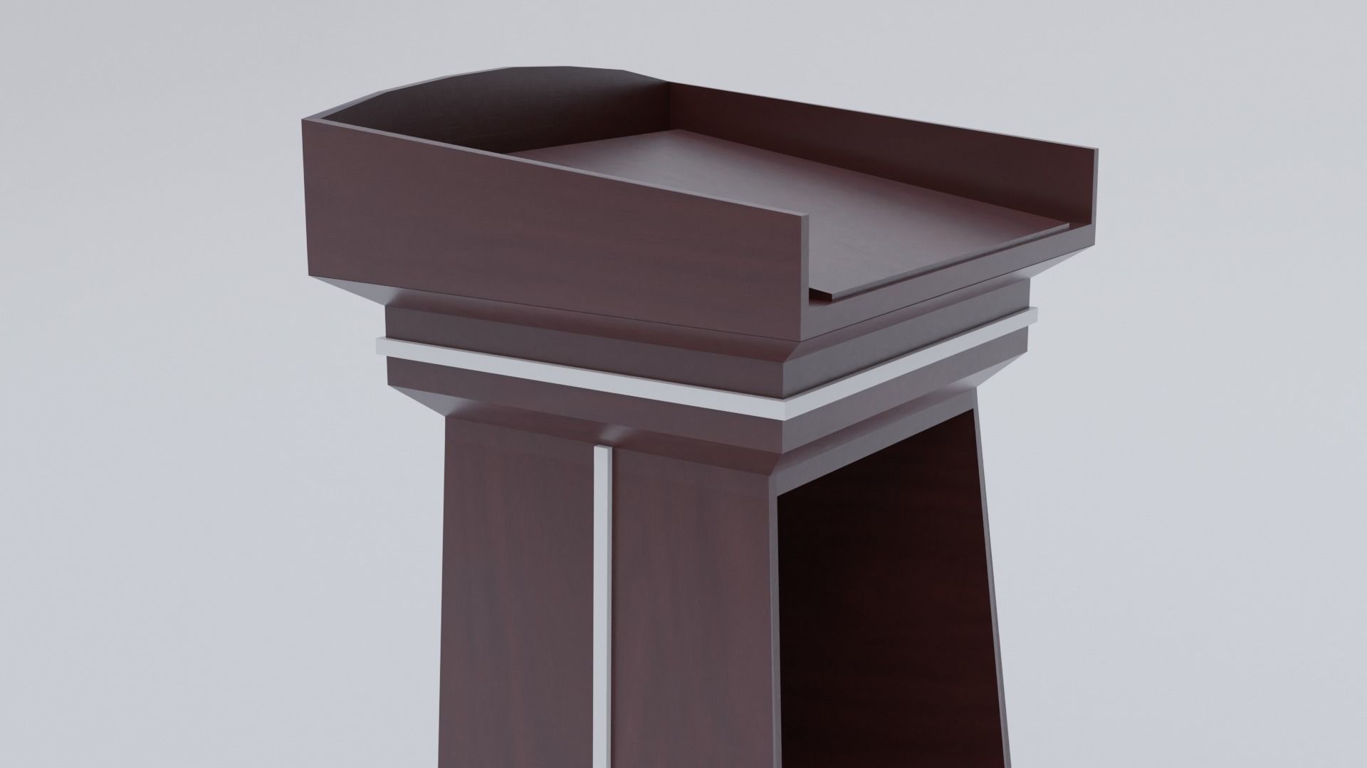 Lectern wooden podium Low-poly 3D model_3