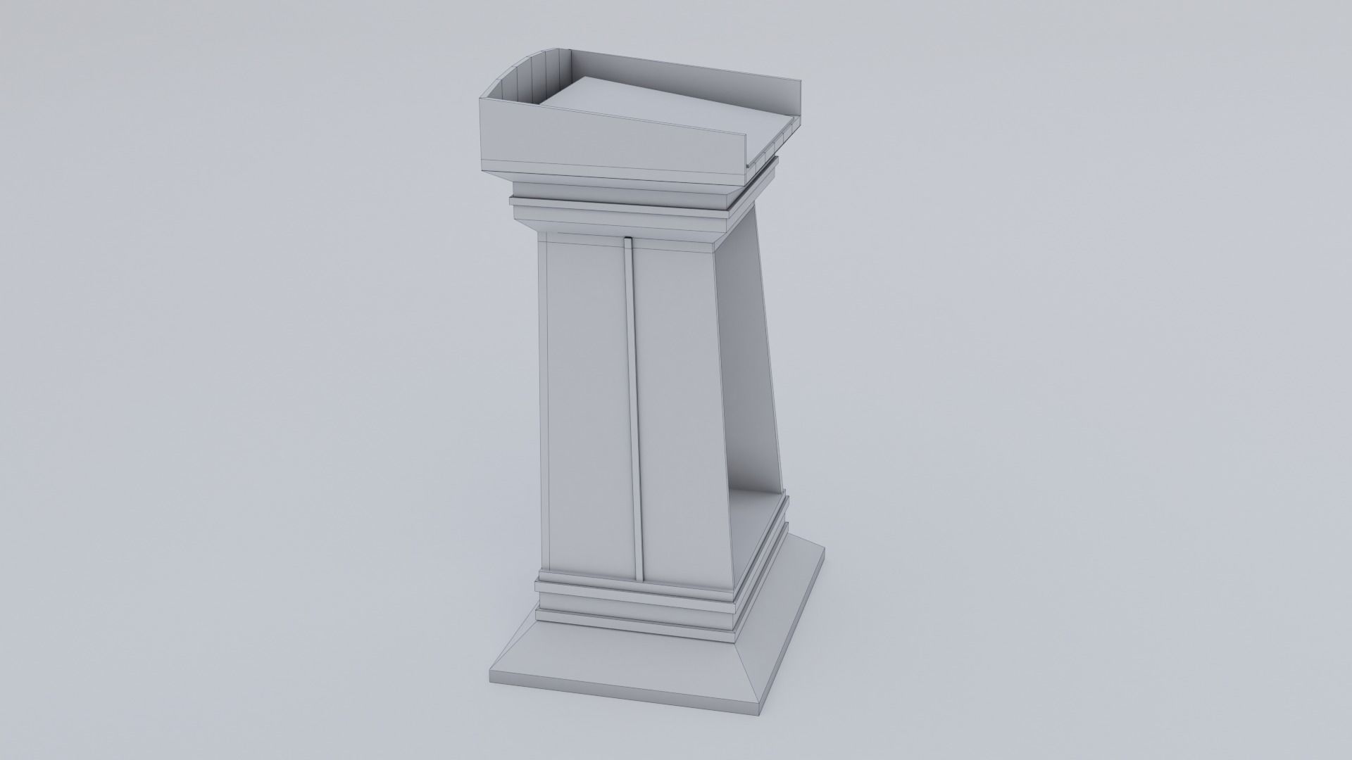 Lectern wooden podium Low-poly 3D model_17