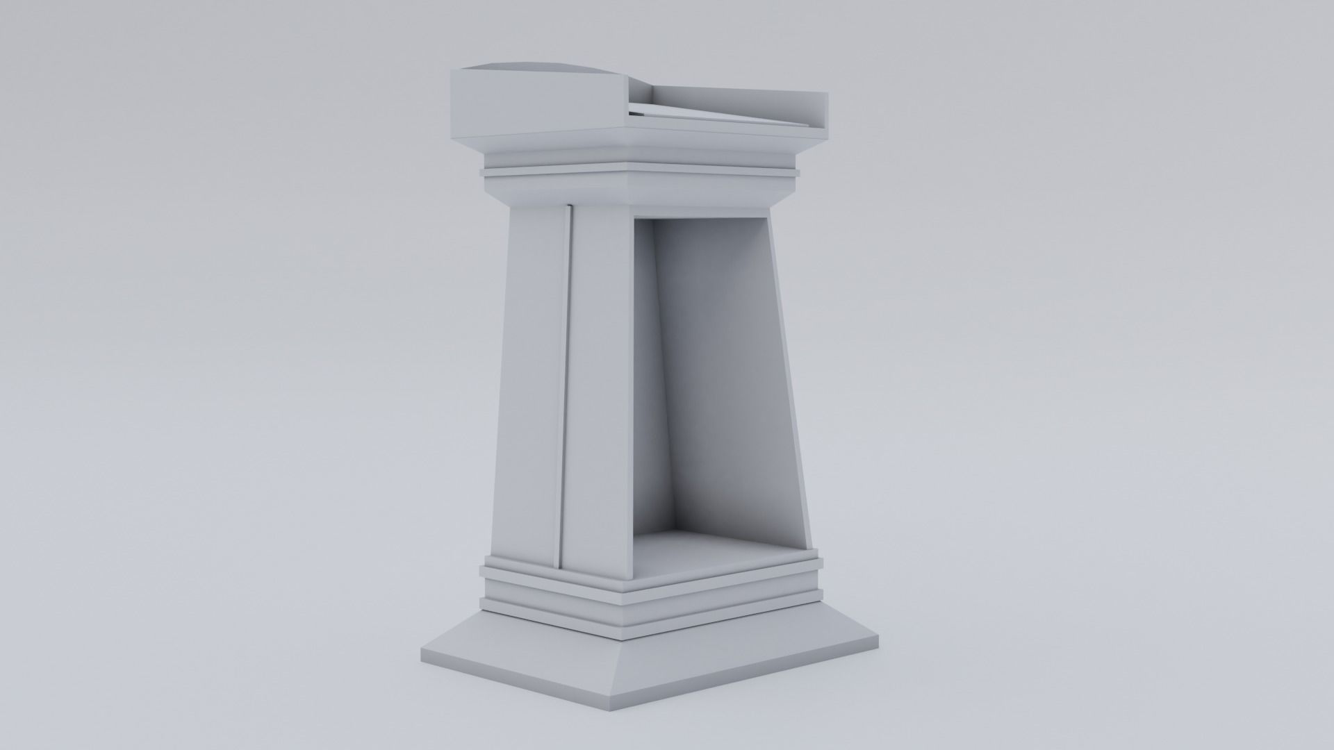 Lectern wooden podium Low-poly 3D model_13