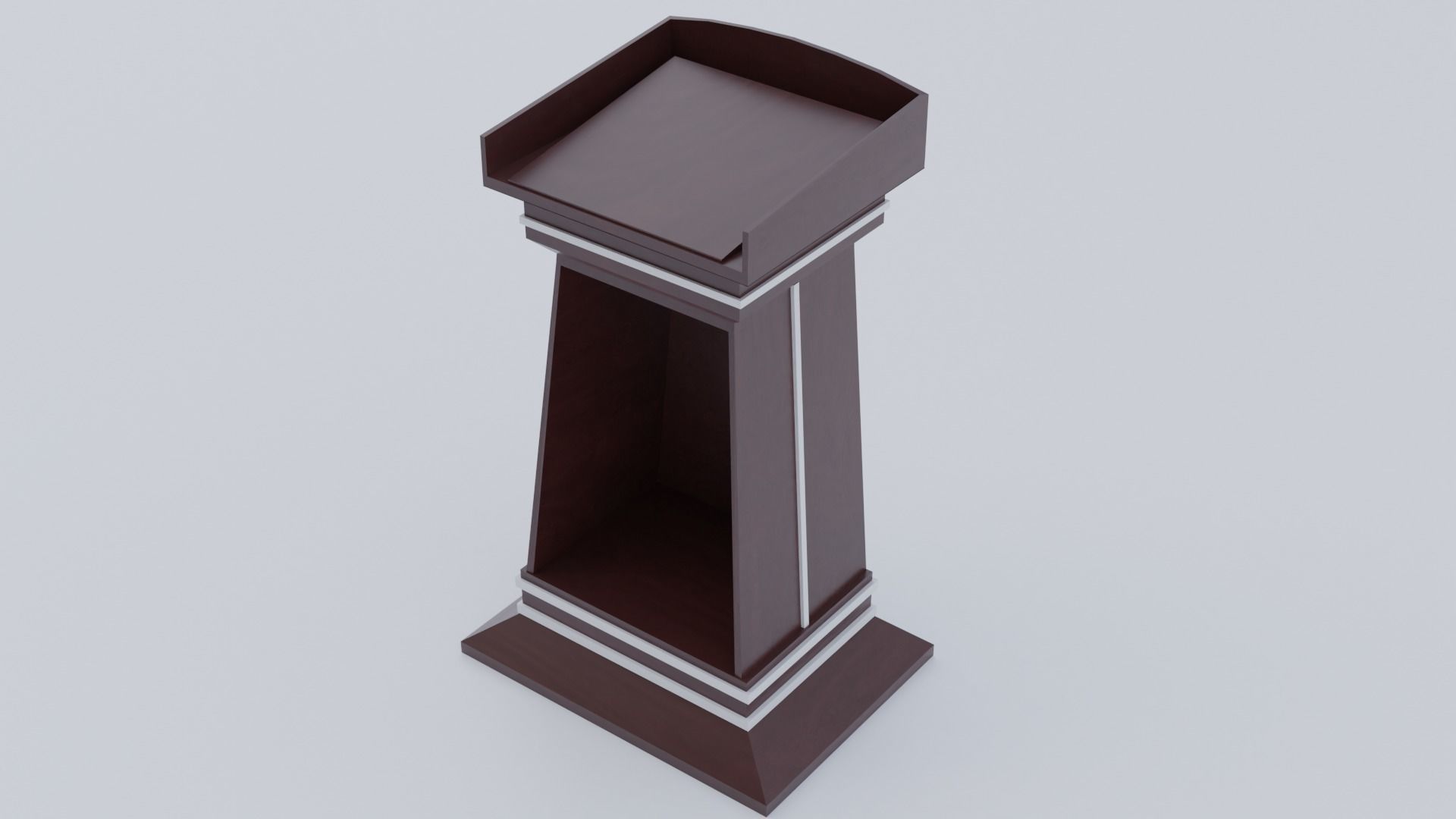 Lectern wooden podium Low-poly 3D model_6