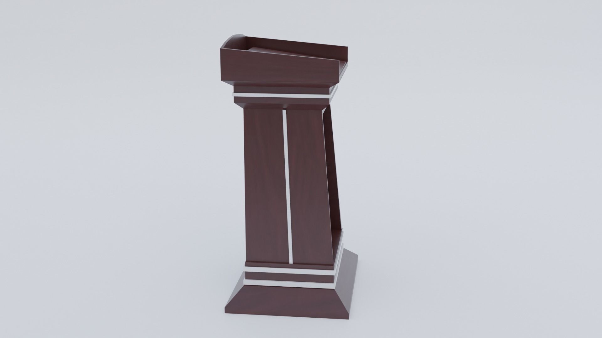 Lectern wooden podium Low-poly 3D model_30