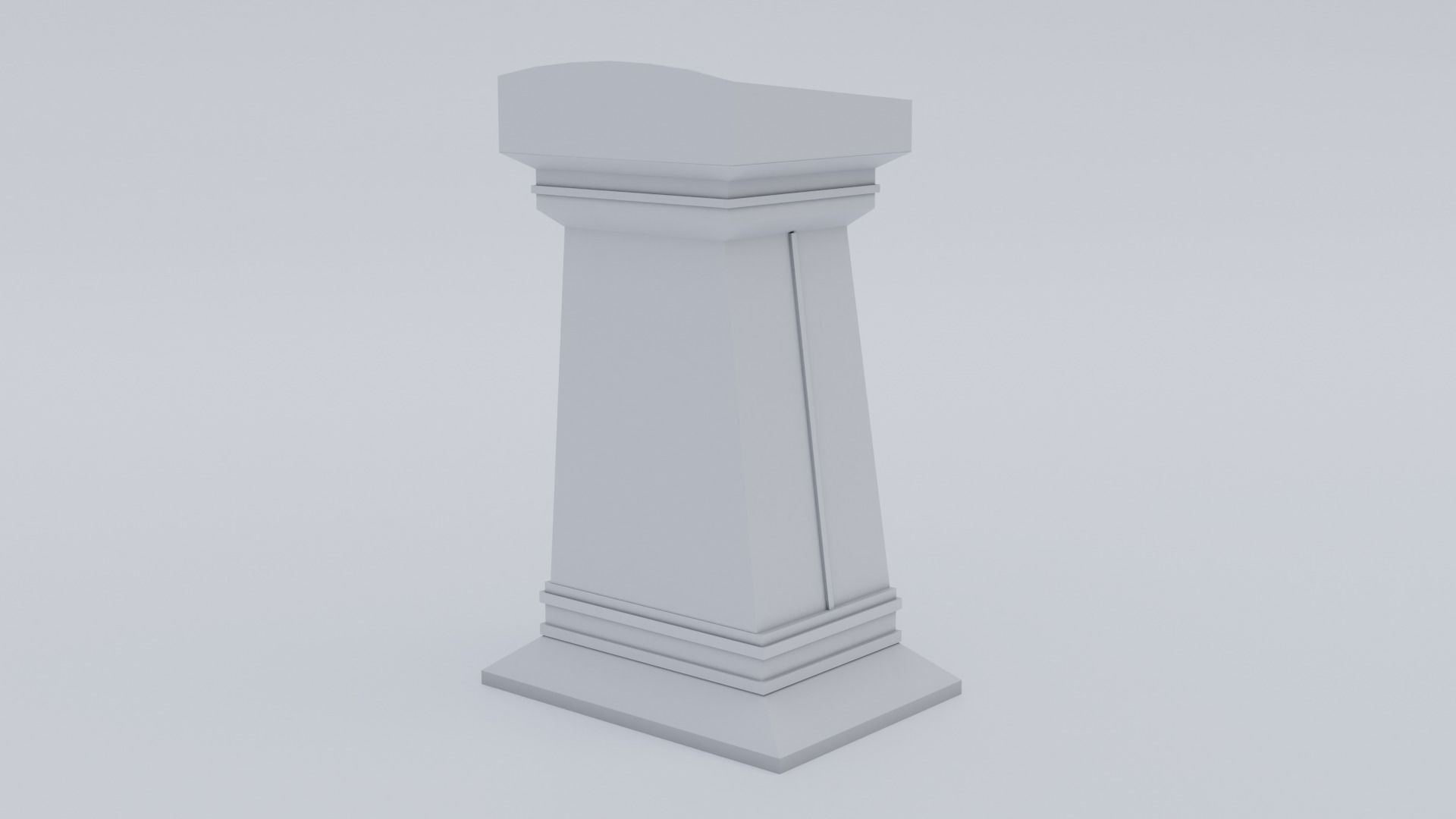 Lectern wooden podium Low-poly 3D model_15
