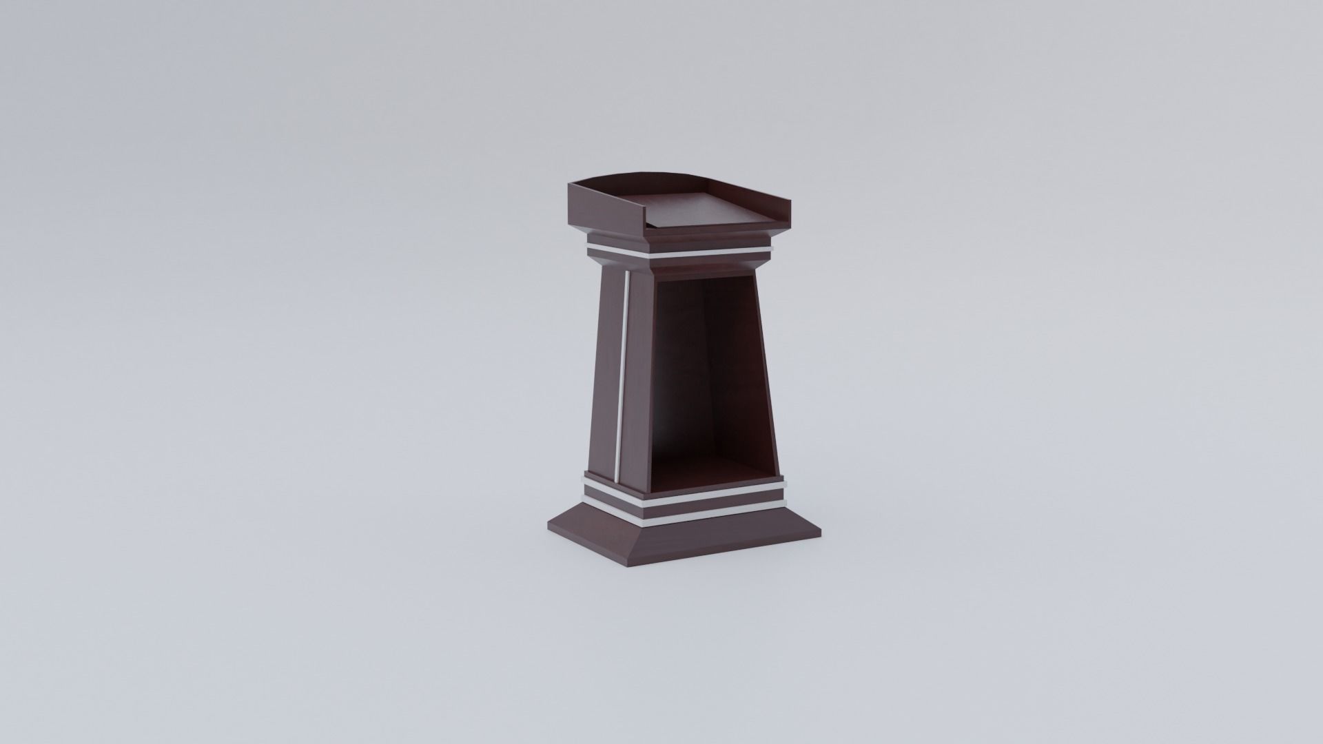 Lectern wooden podium Low-poly 3D model_10