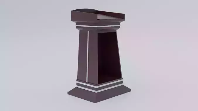 Lectern wooden podium Low-poly 3D model