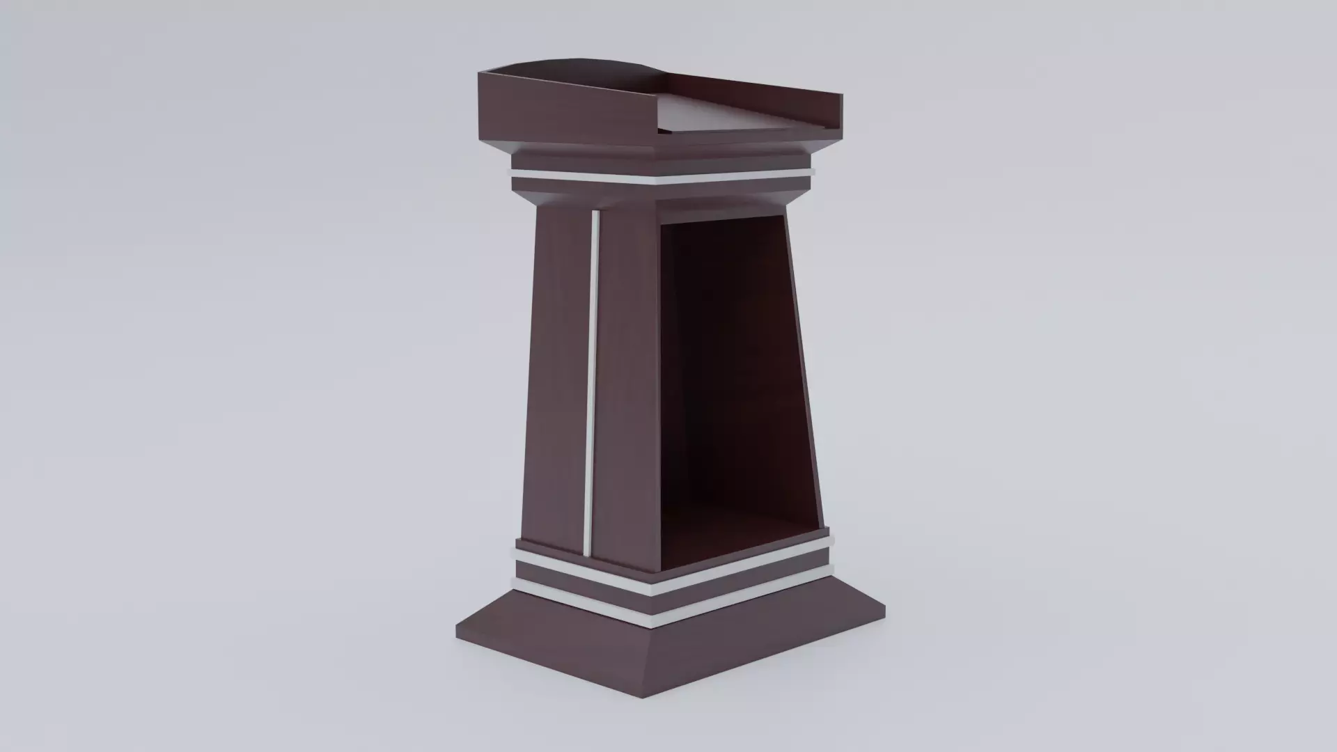 Lectern wooden podium Low-poly 3D model_0