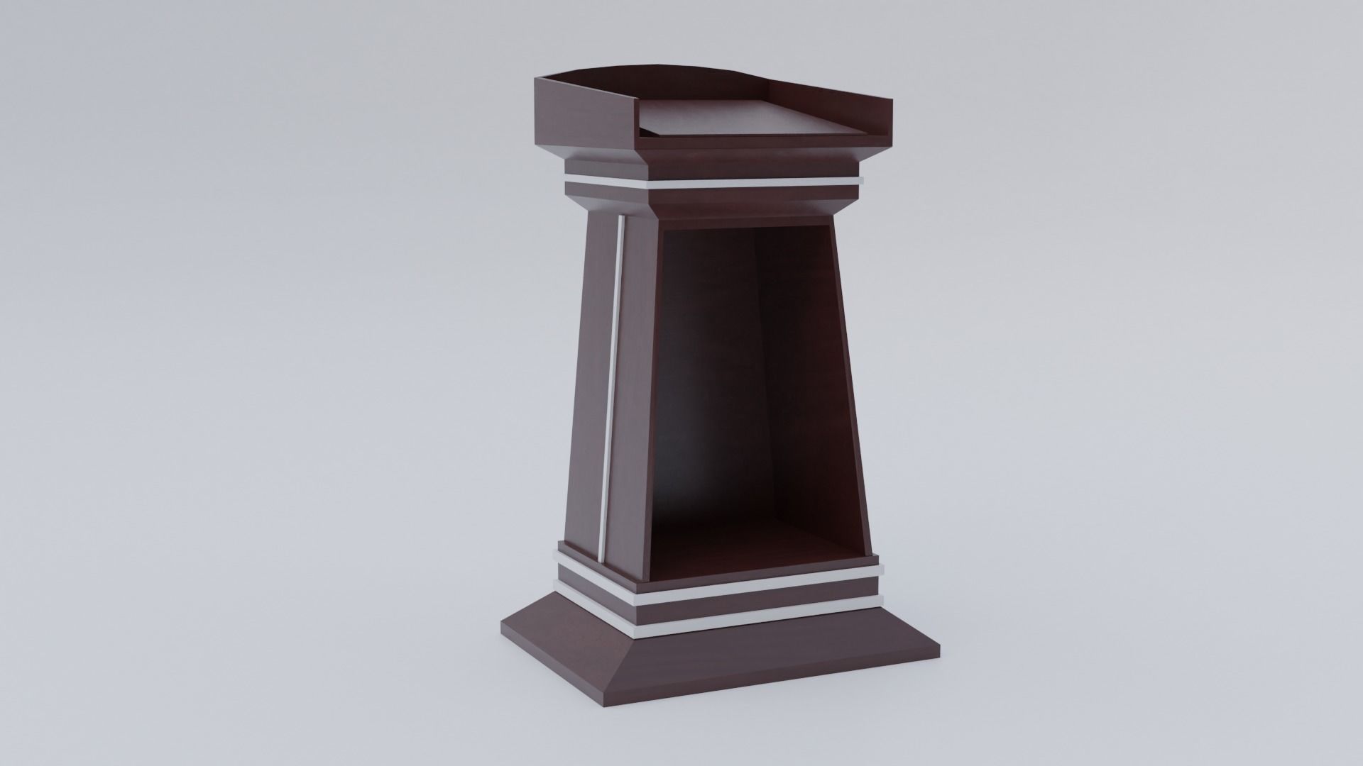 Lectern wooden podium Low-poly 3D model_7