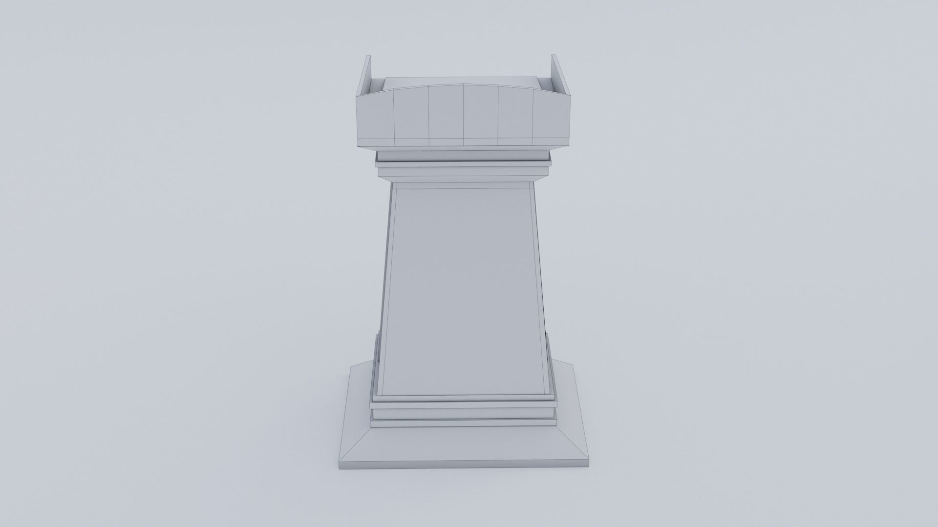 Lectern wooden podium Low-poly 3D model_16