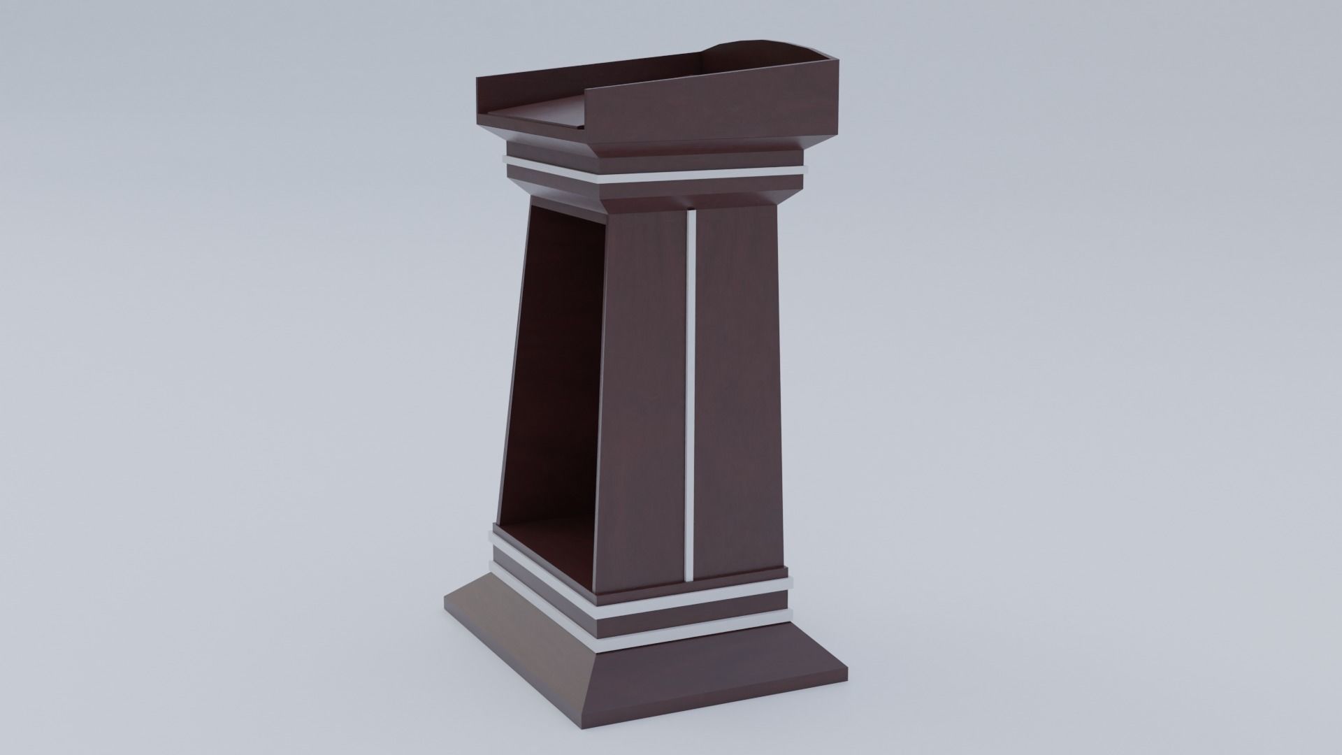 Lectern wooden podium Low-poly 3D model_11