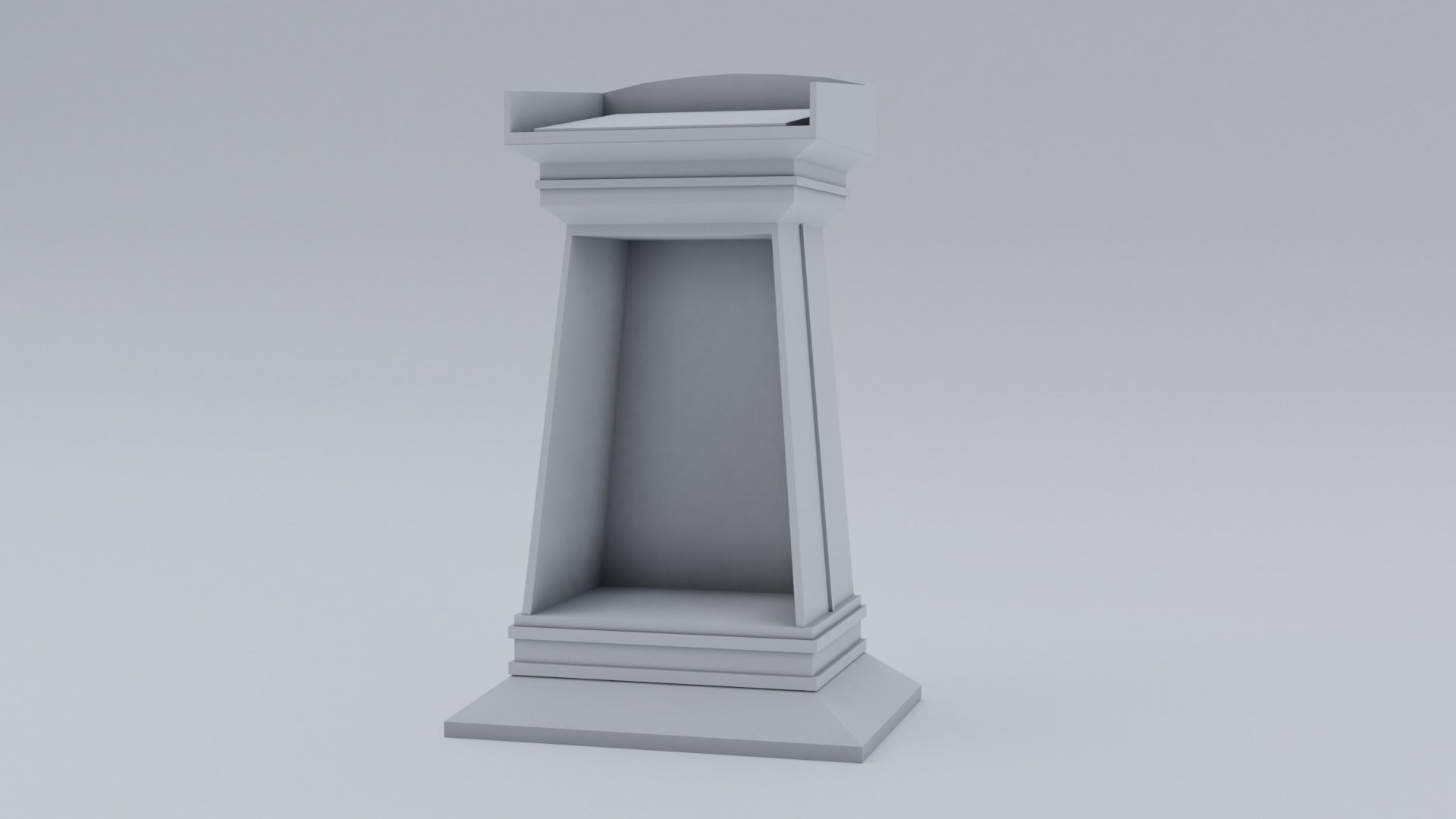 Lectern wooden podium Low-poly 3D model_14
