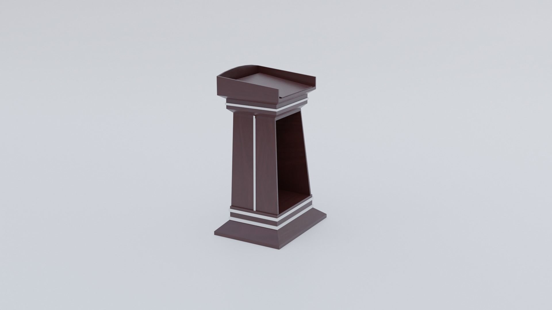 Lectern wooden podium Low-poly 3D model_31