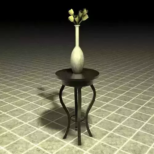 Stand table with vase and flowers