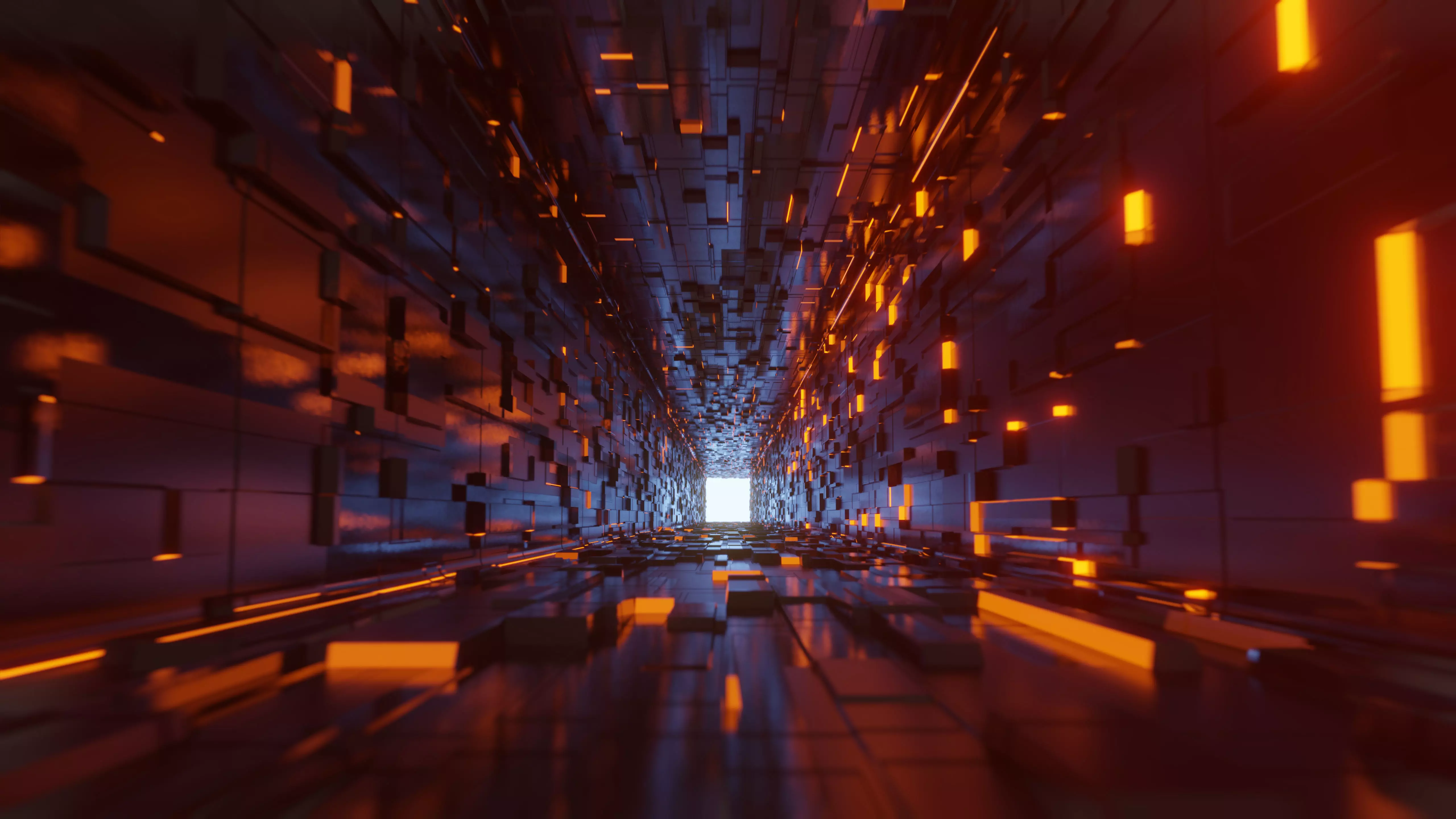 Flythrogh sci fi Cubic Corridor 3D model_0