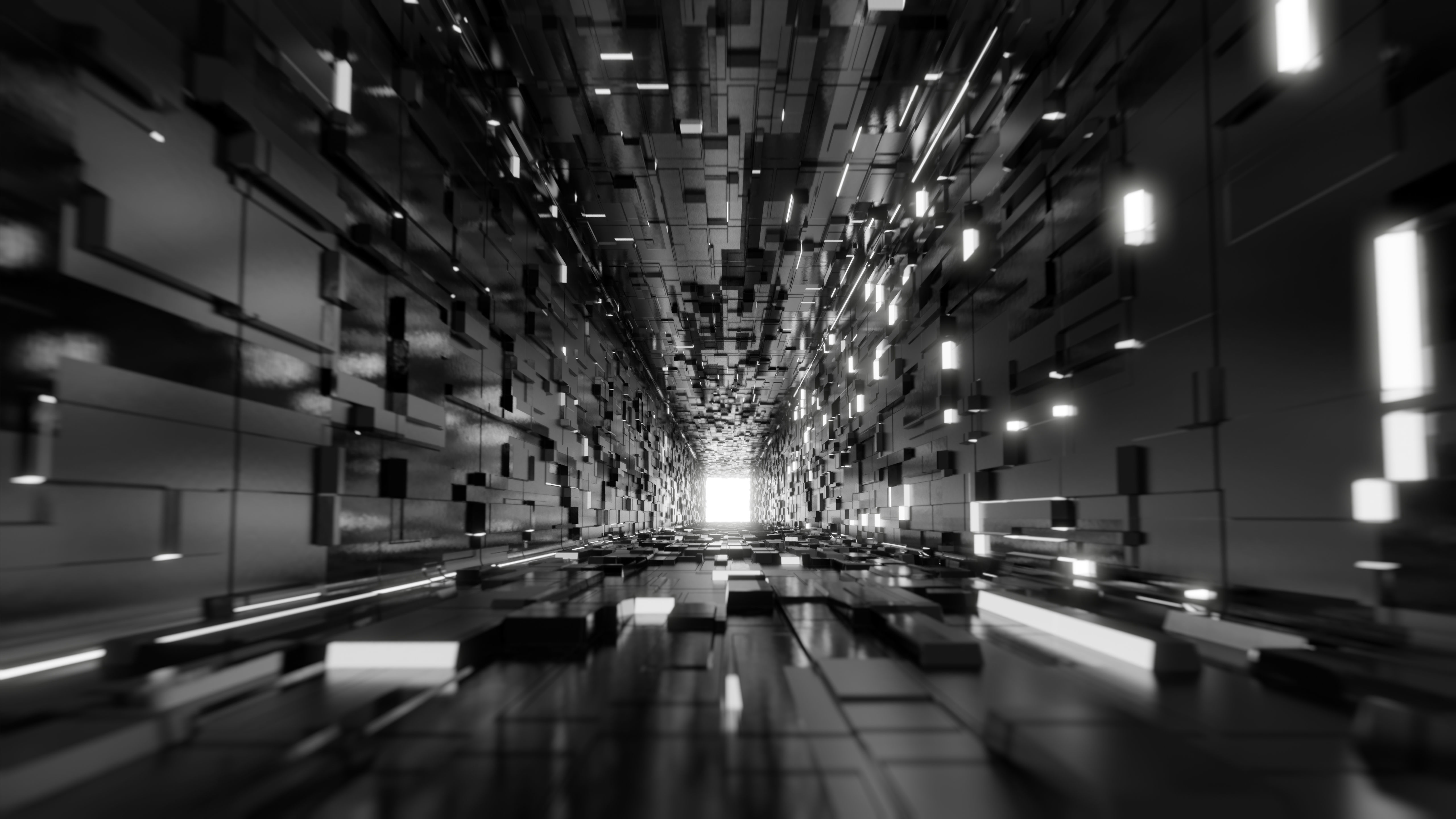 Flythrogh sci fi Cubic Corridor 3D model_2