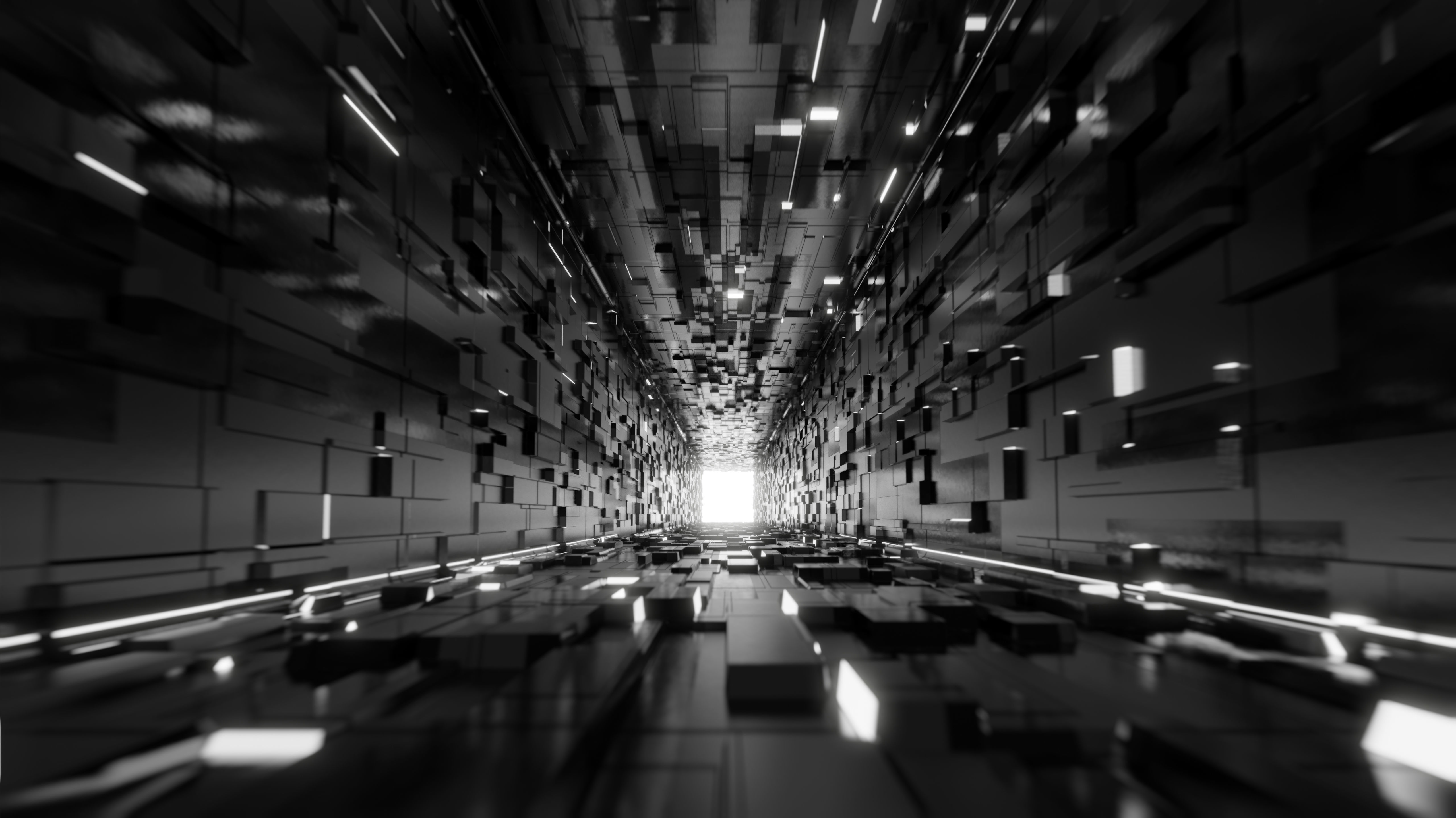 Flythrogh sci fi Cubic Corridor 3D model_3