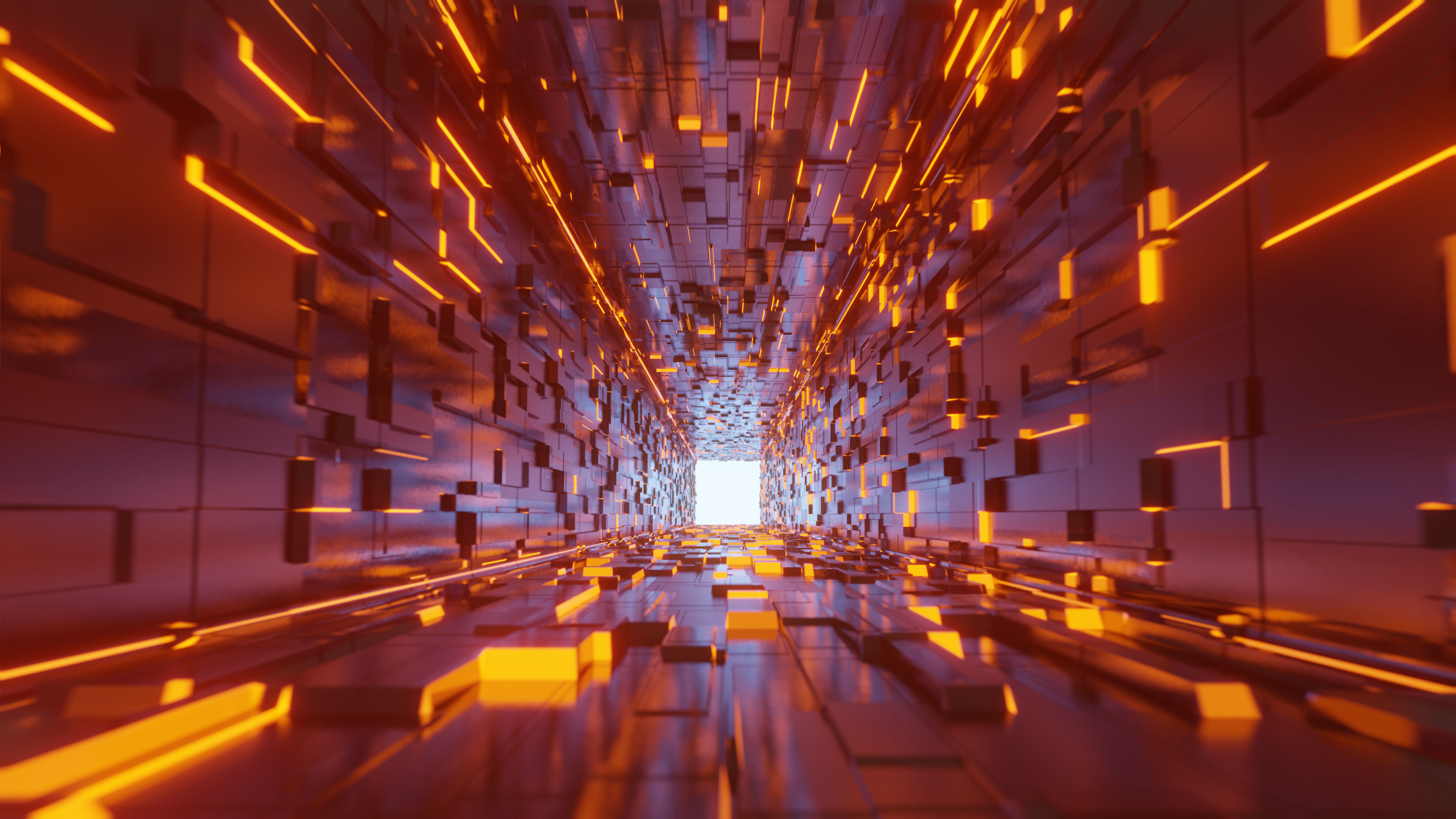 Flythrogh sci fi Cubic Corridor 3D model_4