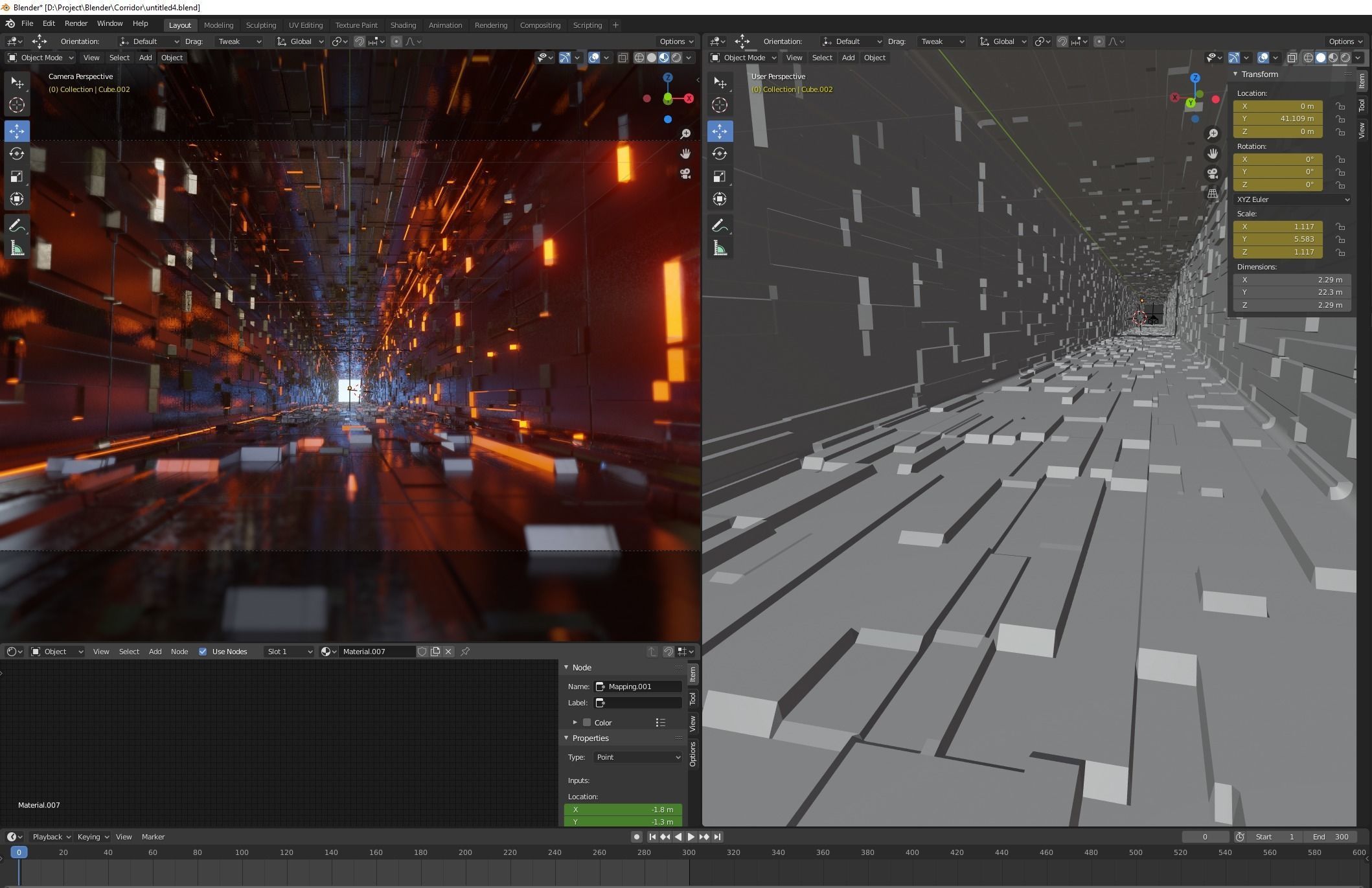 Flythrogh sci fi Cubic Corridor 3D model_5