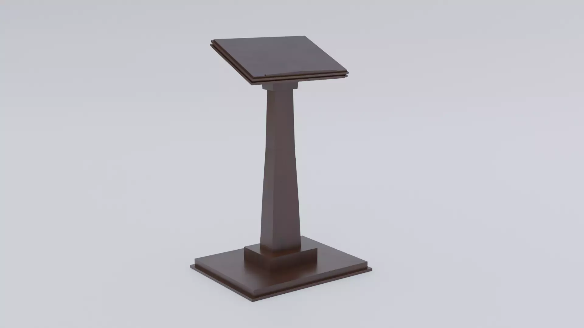 Lectern - Wood Low-poly 3D model_0