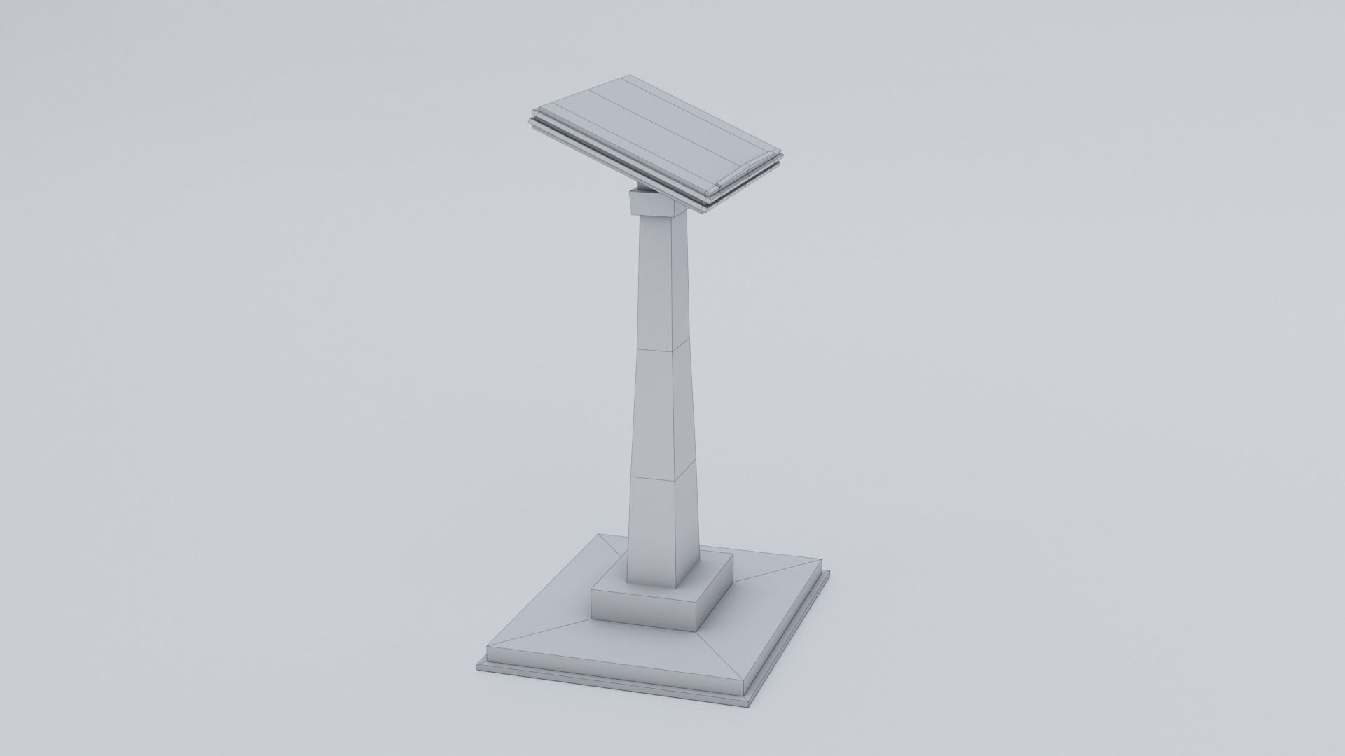 Lectern - Wood Low-poly 3D model_16