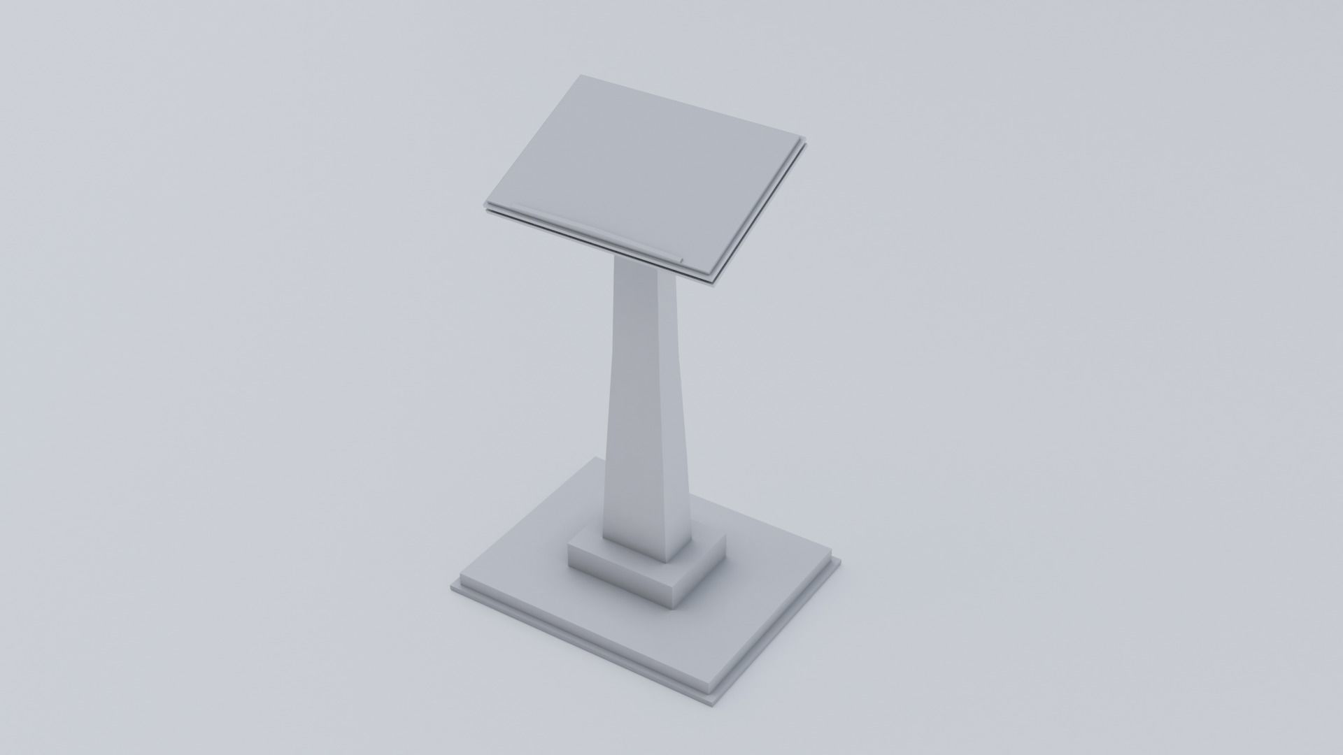 Lectern - Wood Low-poly 3D model_13