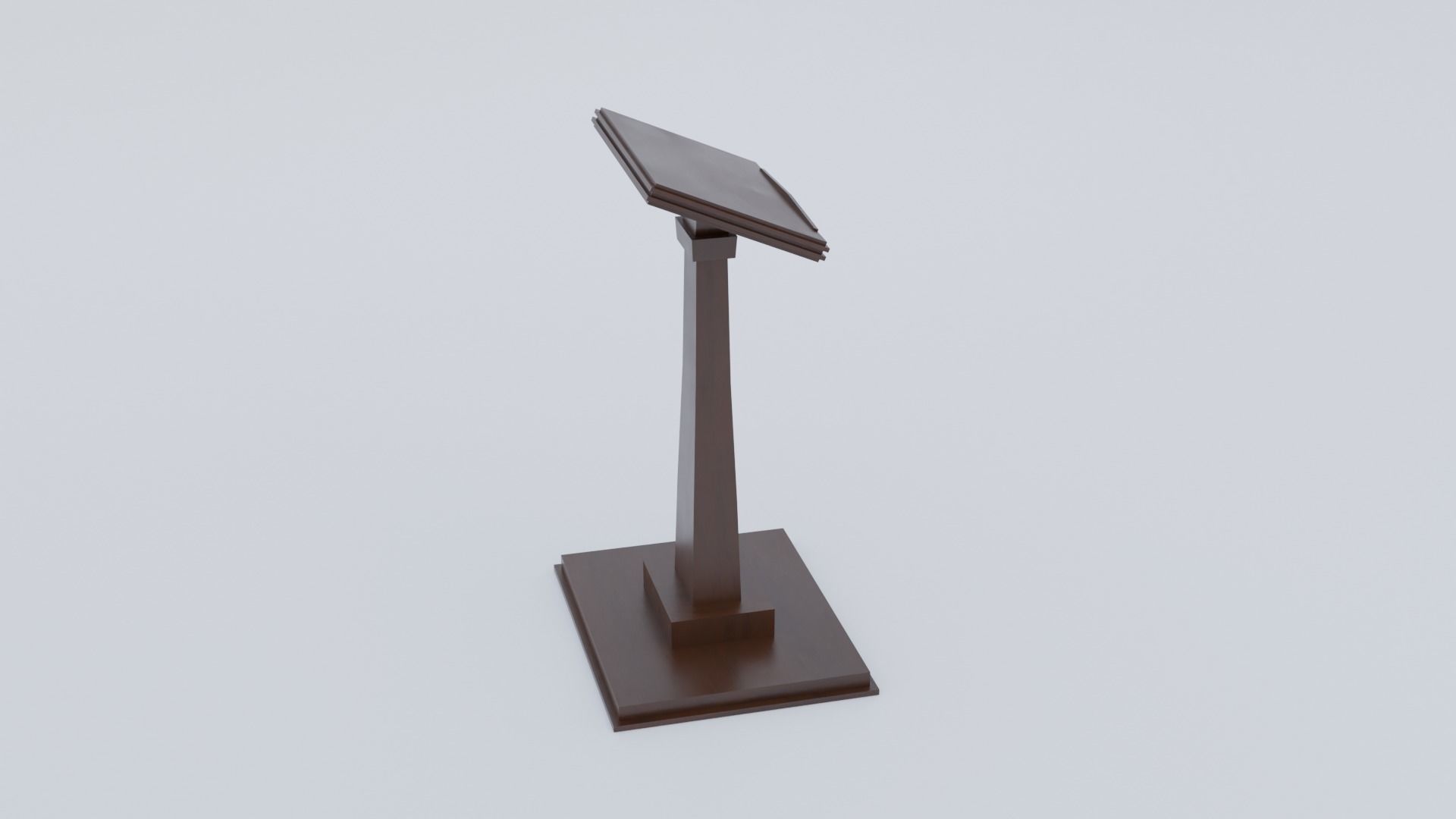 Lectern - Wood Low-poly 3D model_7