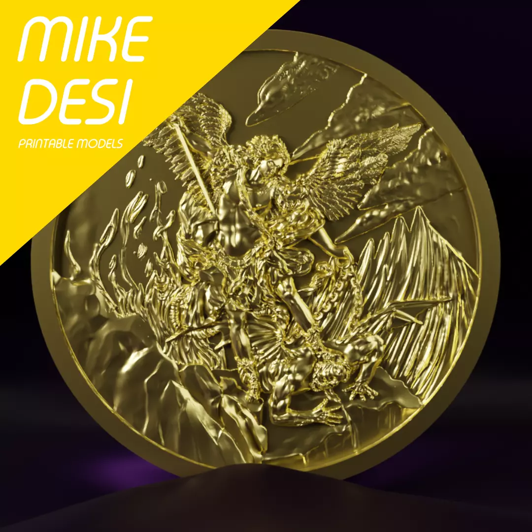 Michael Archangel Medal 3D print model_0