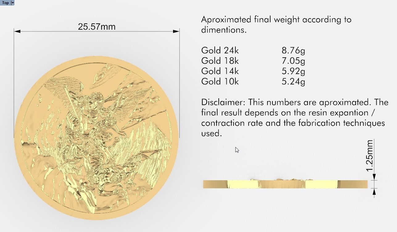 Michael Archangel Medal 3D print model_7