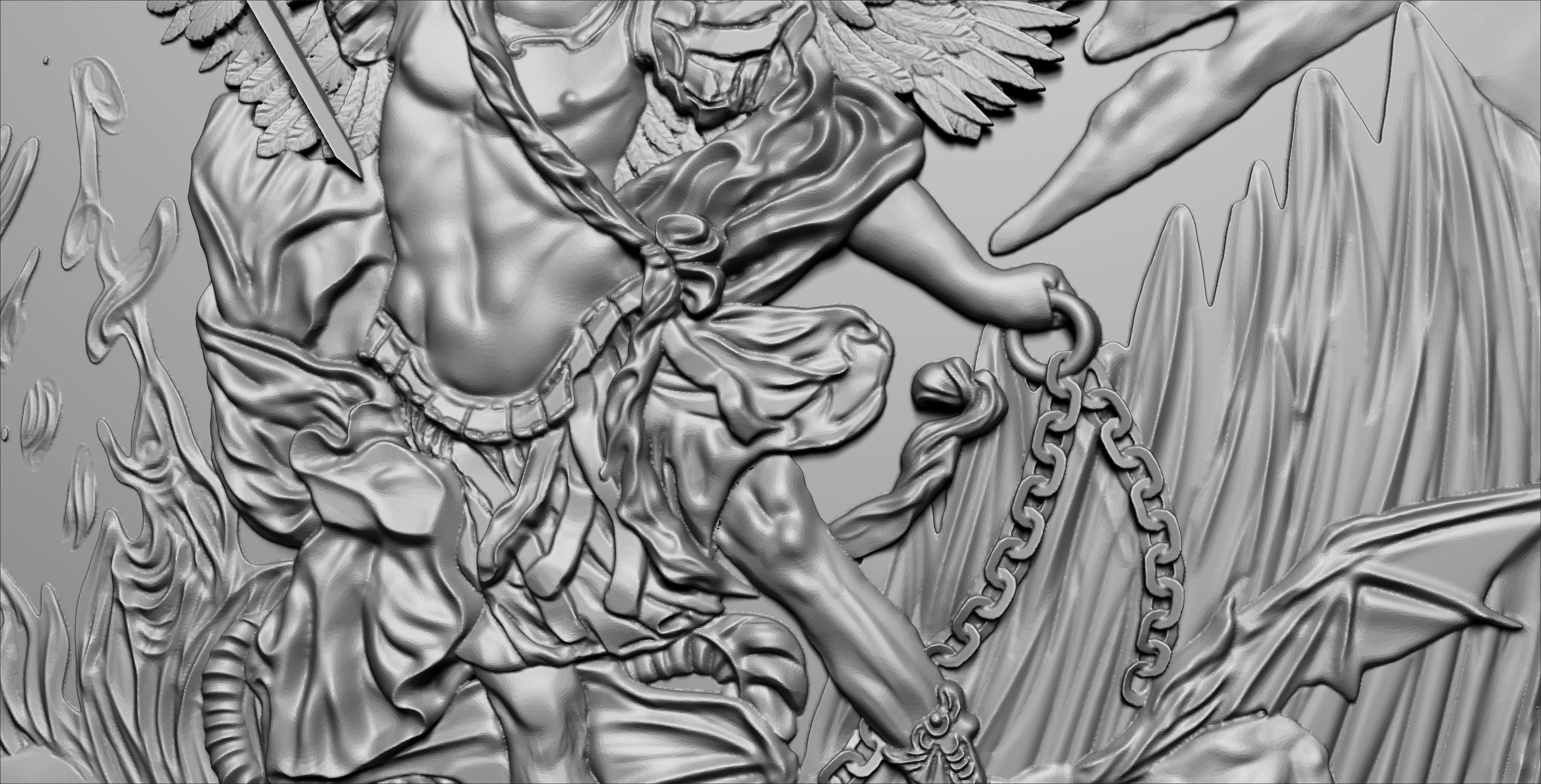 Michael Archangel Medal 3D print model_4