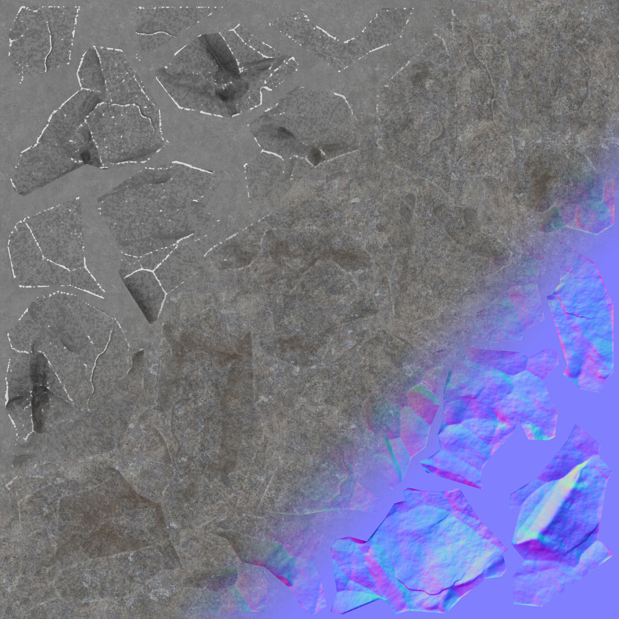 Stone Set rock texture Low-poly 3D model_40