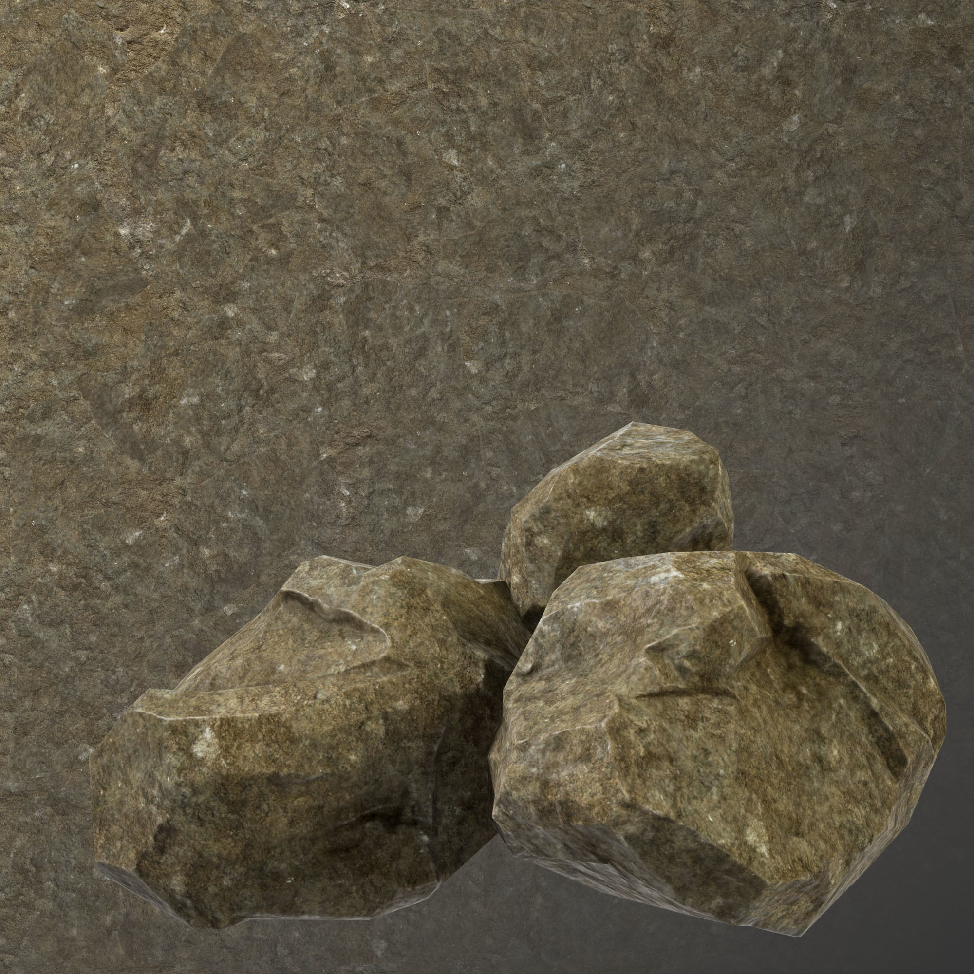 Stone Set rock texture Low-poly 3D model_57