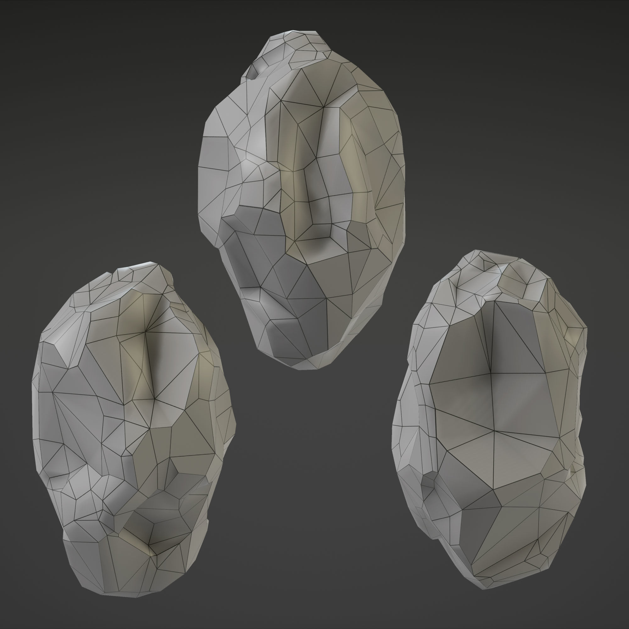 Stone Set rock texture Low-poly 3D model_19