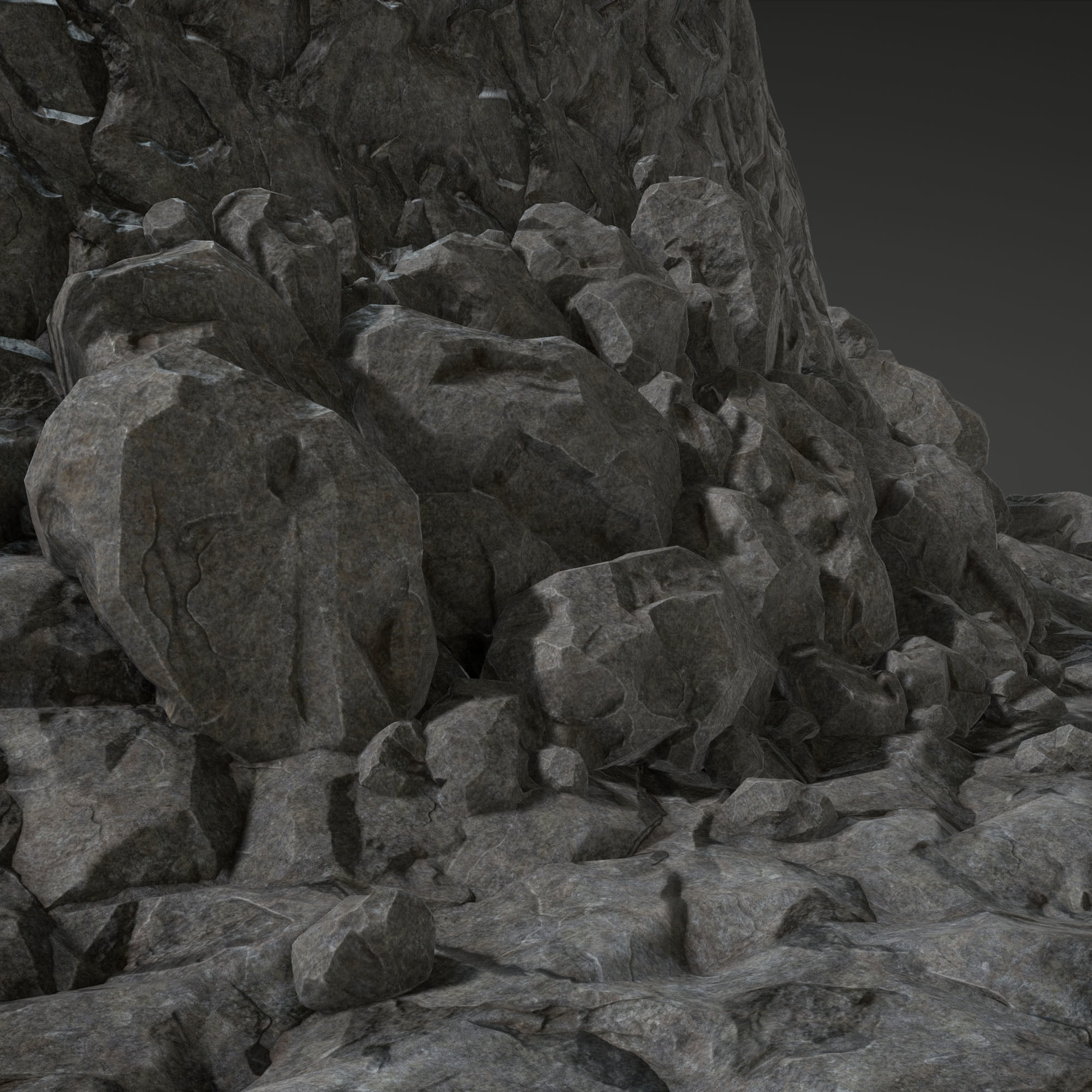 Stone Set rock texture Low-poly 3D model_3