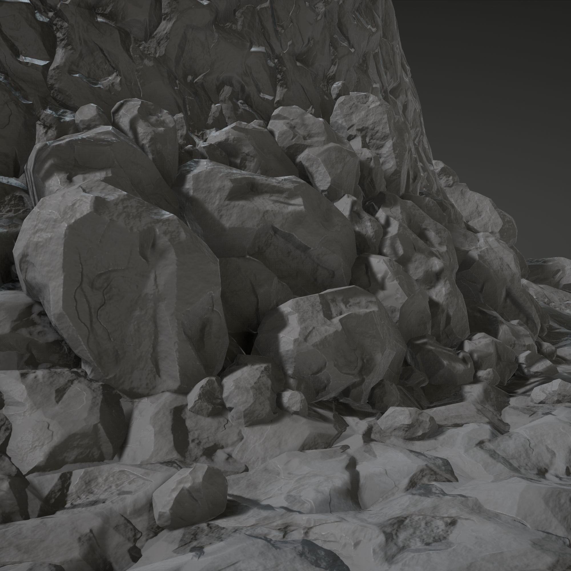 Stone Set rock texture Low-poly 3D model_2