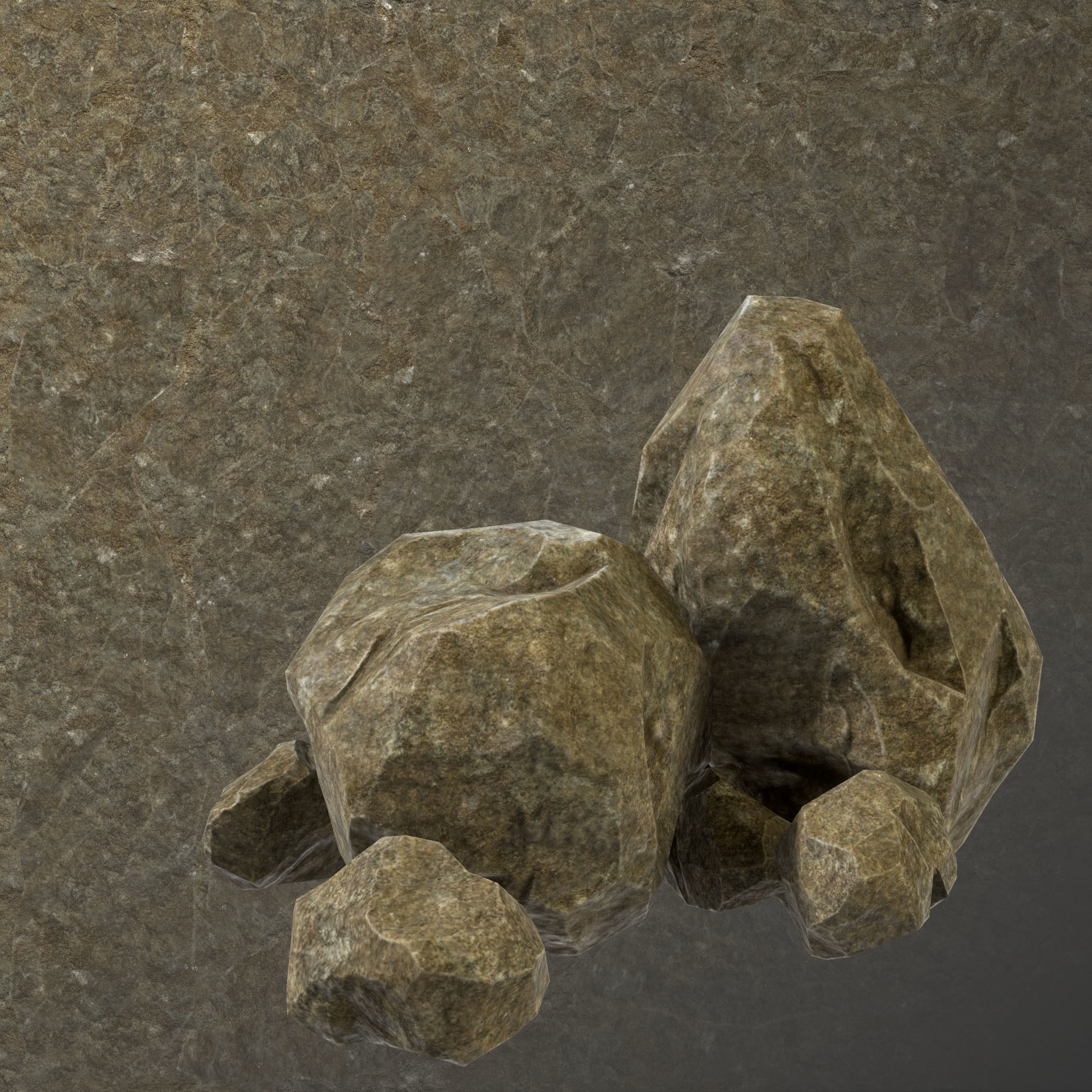 Stone Set rock texture Low-poly 3D model_58